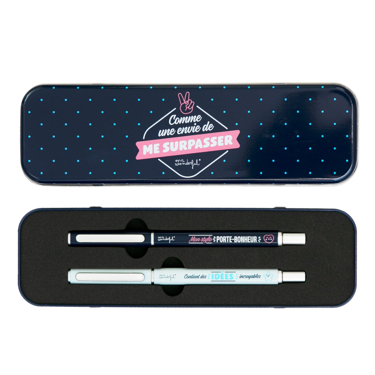 Set de 2 stylos + trousse pour noter des idées incroyables