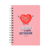 Quaderno con squishy cuore A5 - Oggi sarà un giorno spettacolare