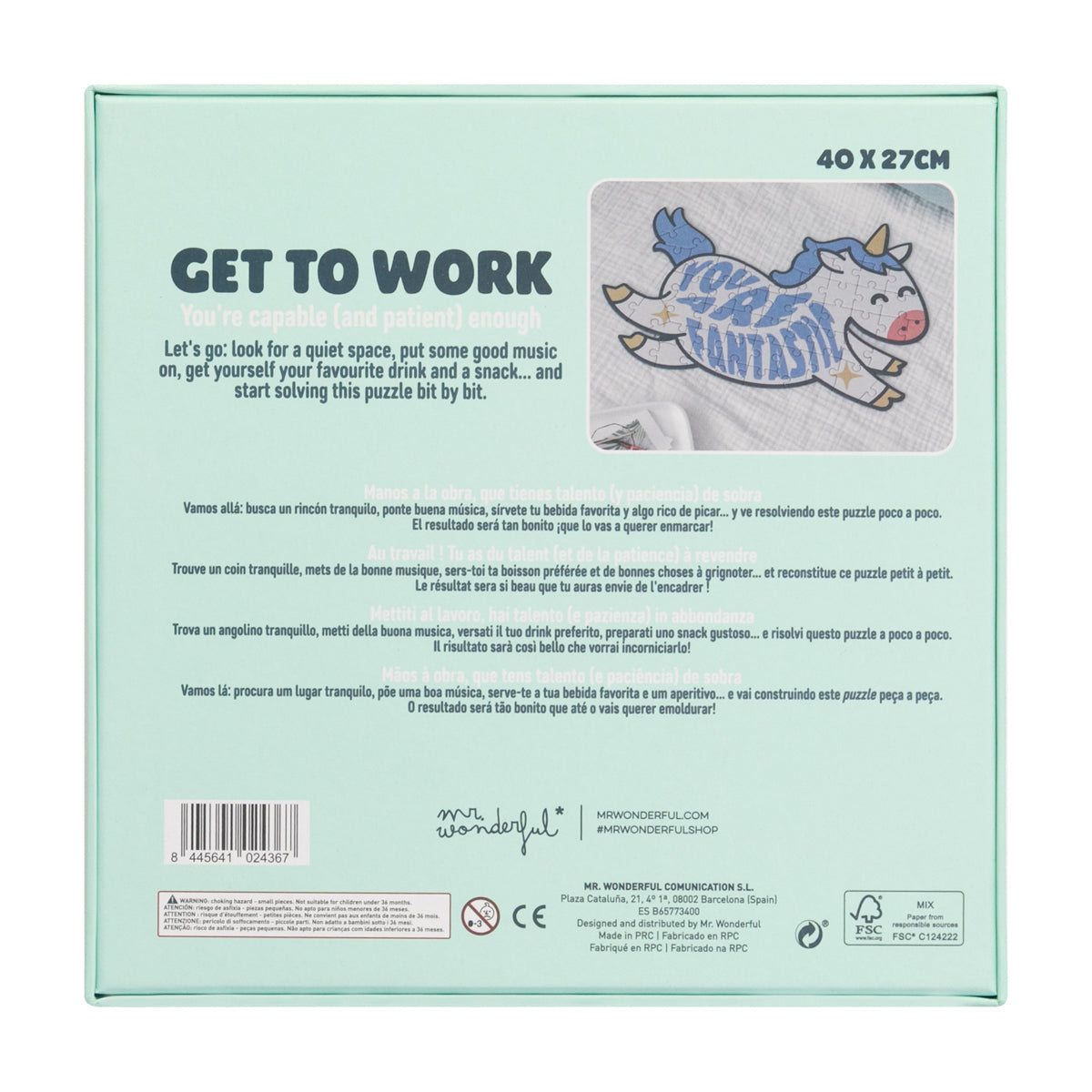 Unicorn jigsaw puzzle - You are fantastic