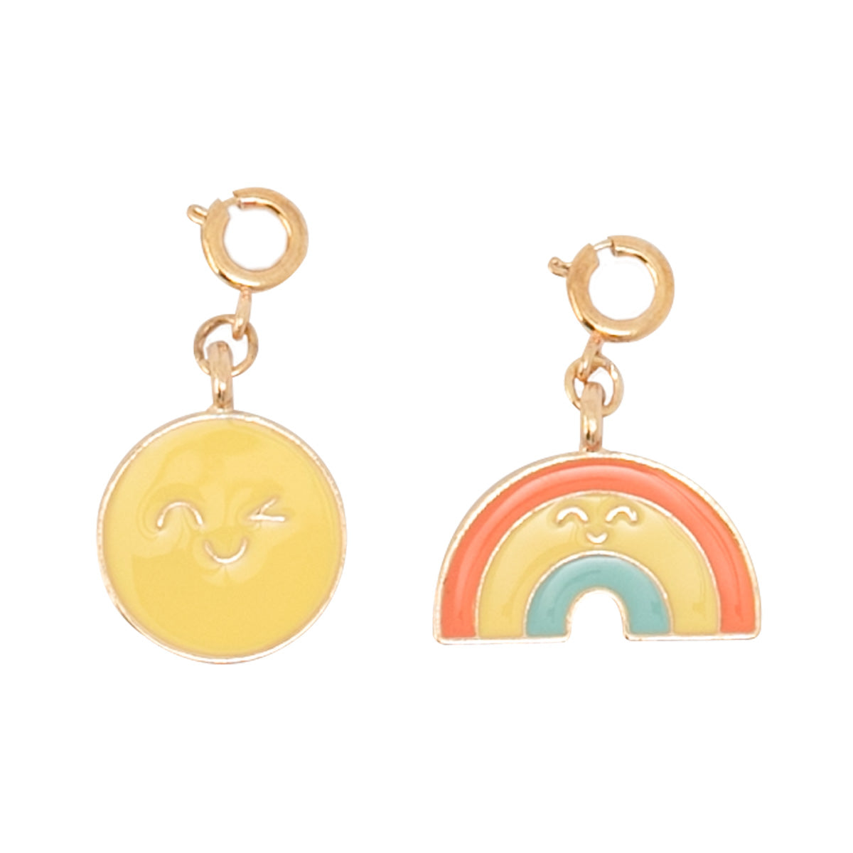 Set de 2 charms para decorar la pulsera - Arcoíris y sonrisa
