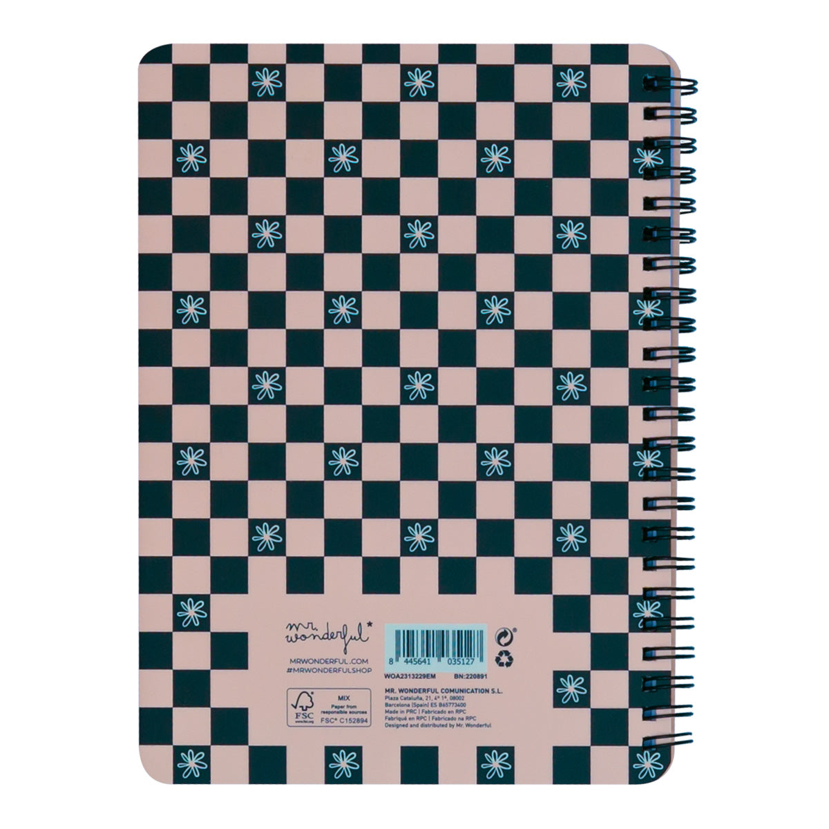 Libreta A5 rosa y negro - Go with the flow