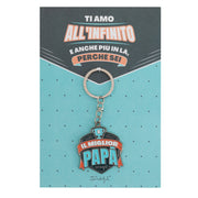 Biglietto con portachiavi – Ti amo all'infinito e anche più in là, perché sei il miglior papà