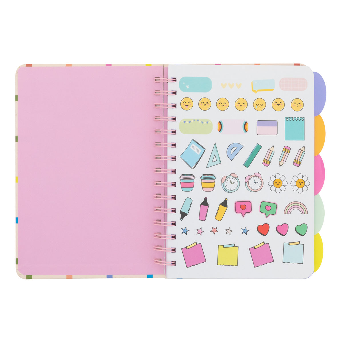 Lined A5 notebook with fold-out tabbed dividers - Dreaming, creating, shining.