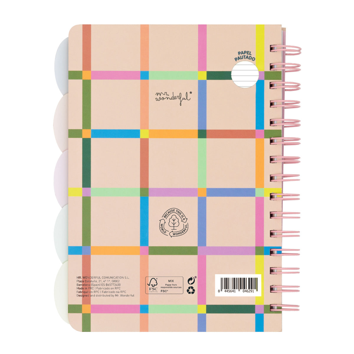Lined A5 notebook with fold-out tabbed dividers - Dreaming, creating, shining.