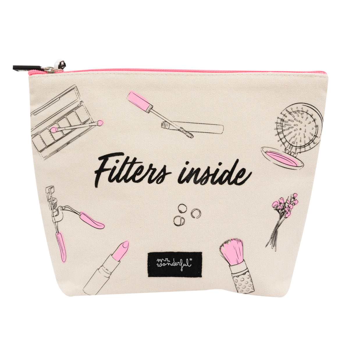 Neceser de viaje con frase Mr. Wonderful - Filters inside