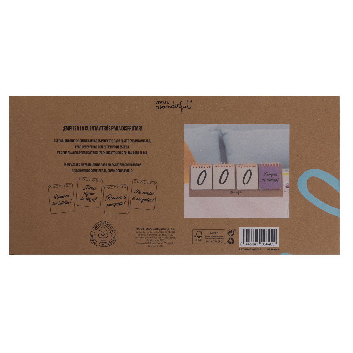 Calendario de cuenta atrás para tu viaje soñado