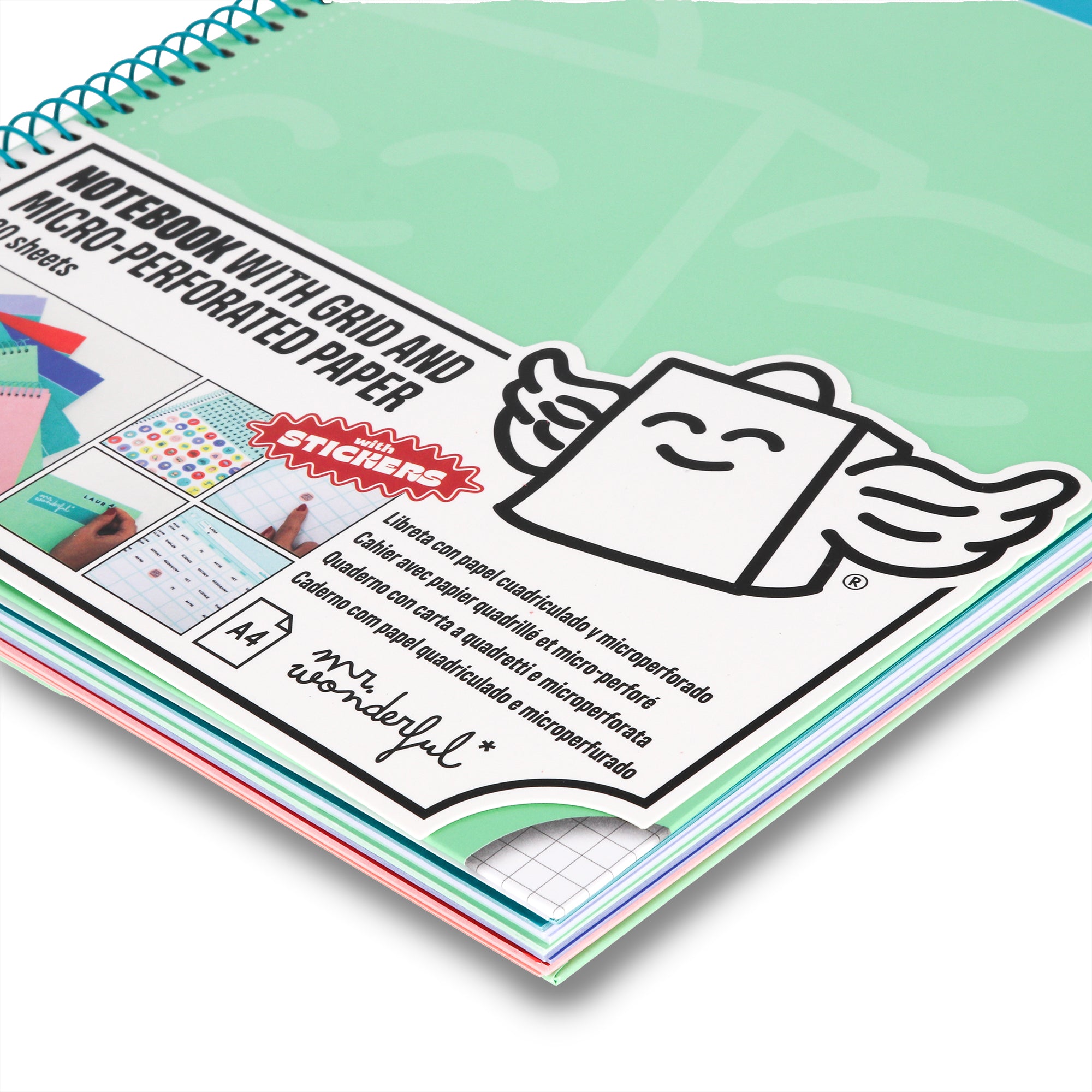 Libreta A4 verde 120 hojas - Cuadriculada y microperforada