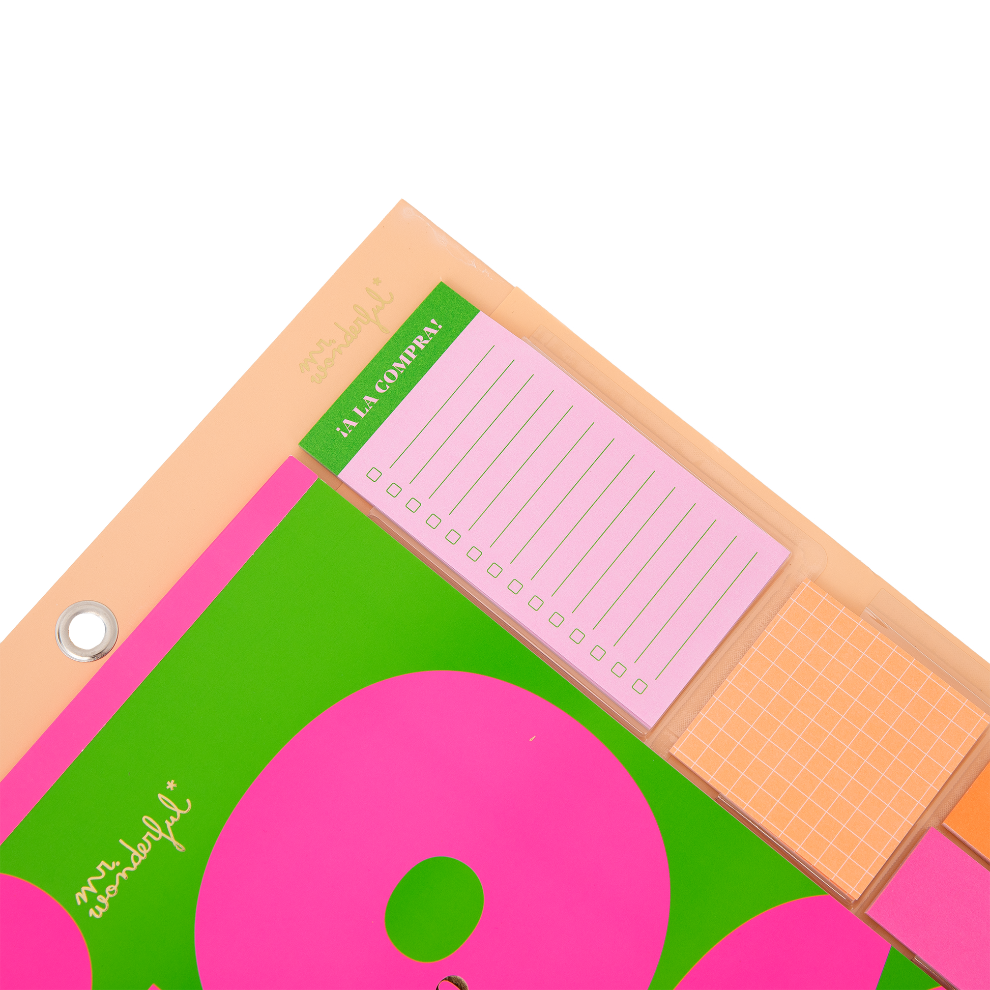 Calendario magnético y de pared 2026 de Mr. Wonderful con boli, lista de la compra y notas adhesivas