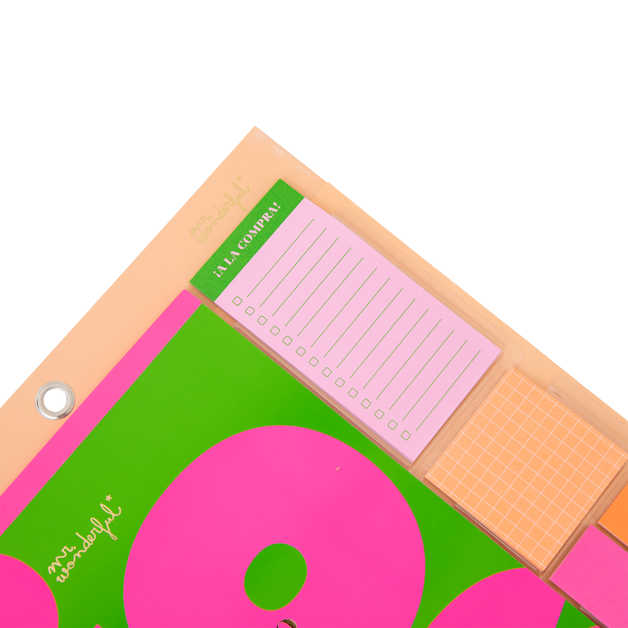 Calendario magnético y de pared 2026 de Mr. Wonderful con boli, lista de la compra y notas adhesivas