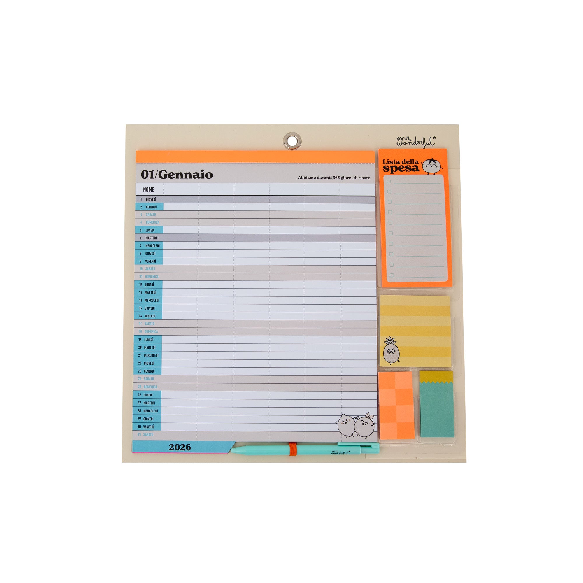 Calendario magnetico da parete familiare 2026 - La migliore versione di noi