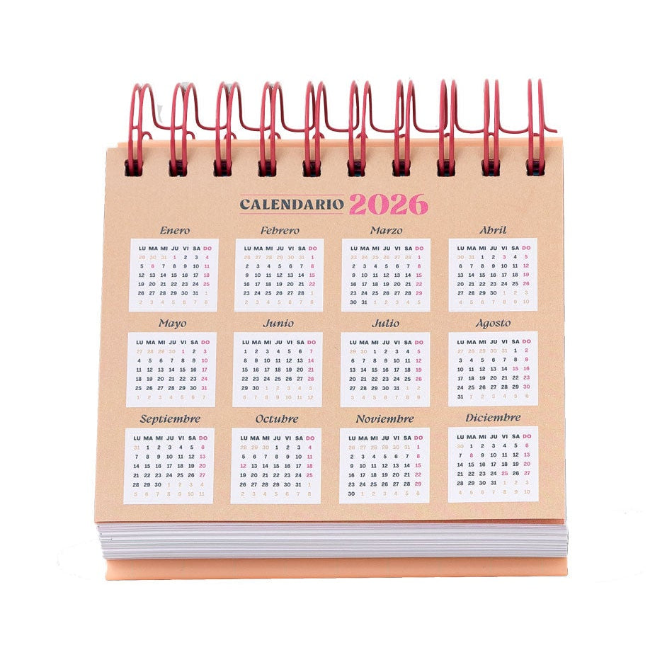 Calendario pequeño 2026 de escritorio con Días Mundiales divertidos de Mr. Wonderful