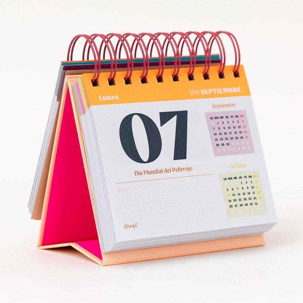 Calendario 2026 de día por página de Mr. Wonderful con Días Mundiales divertidos