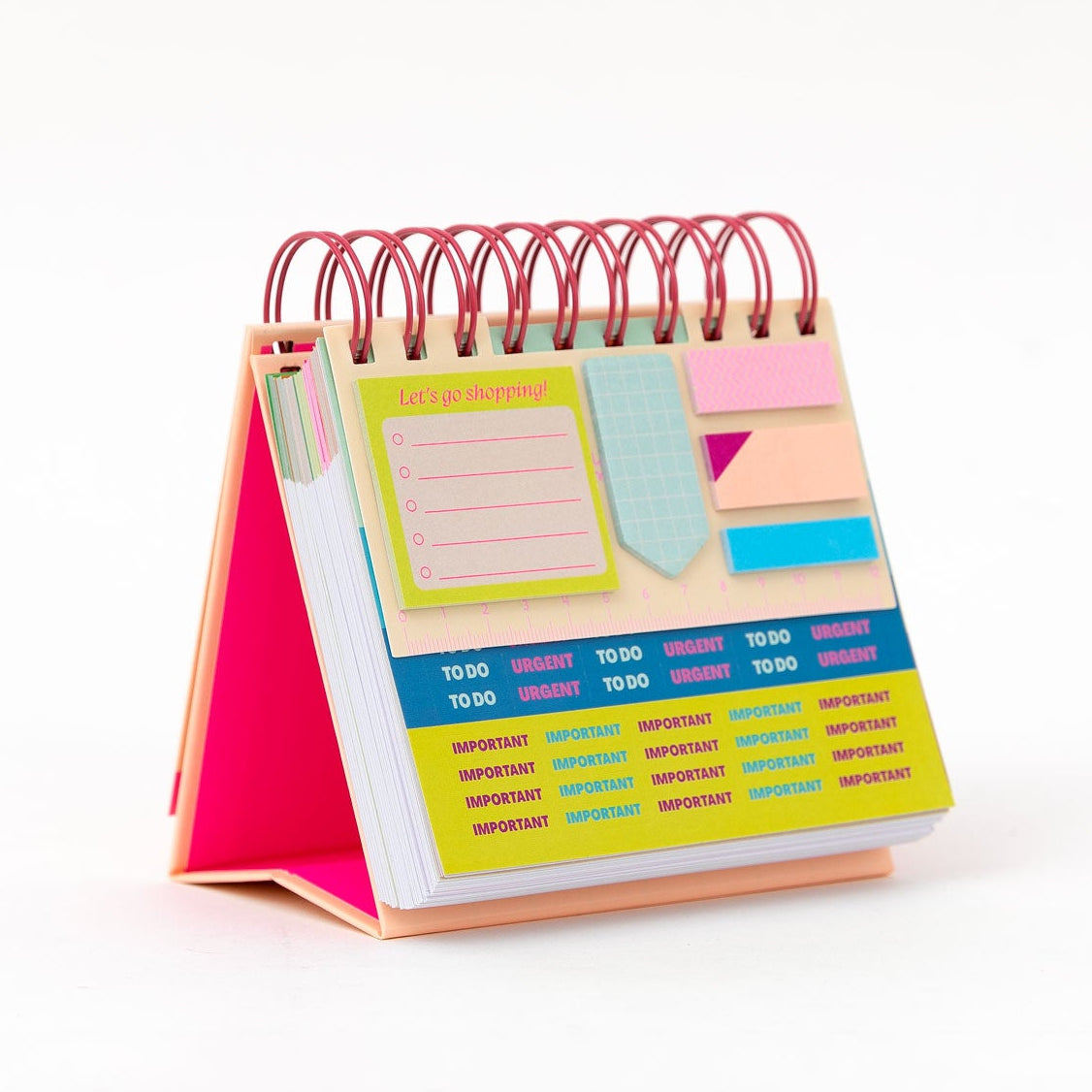 Calendario 2026 pequeño de Mr. Wonderful con pegatinas, notas adhesivas y Días Mundiales