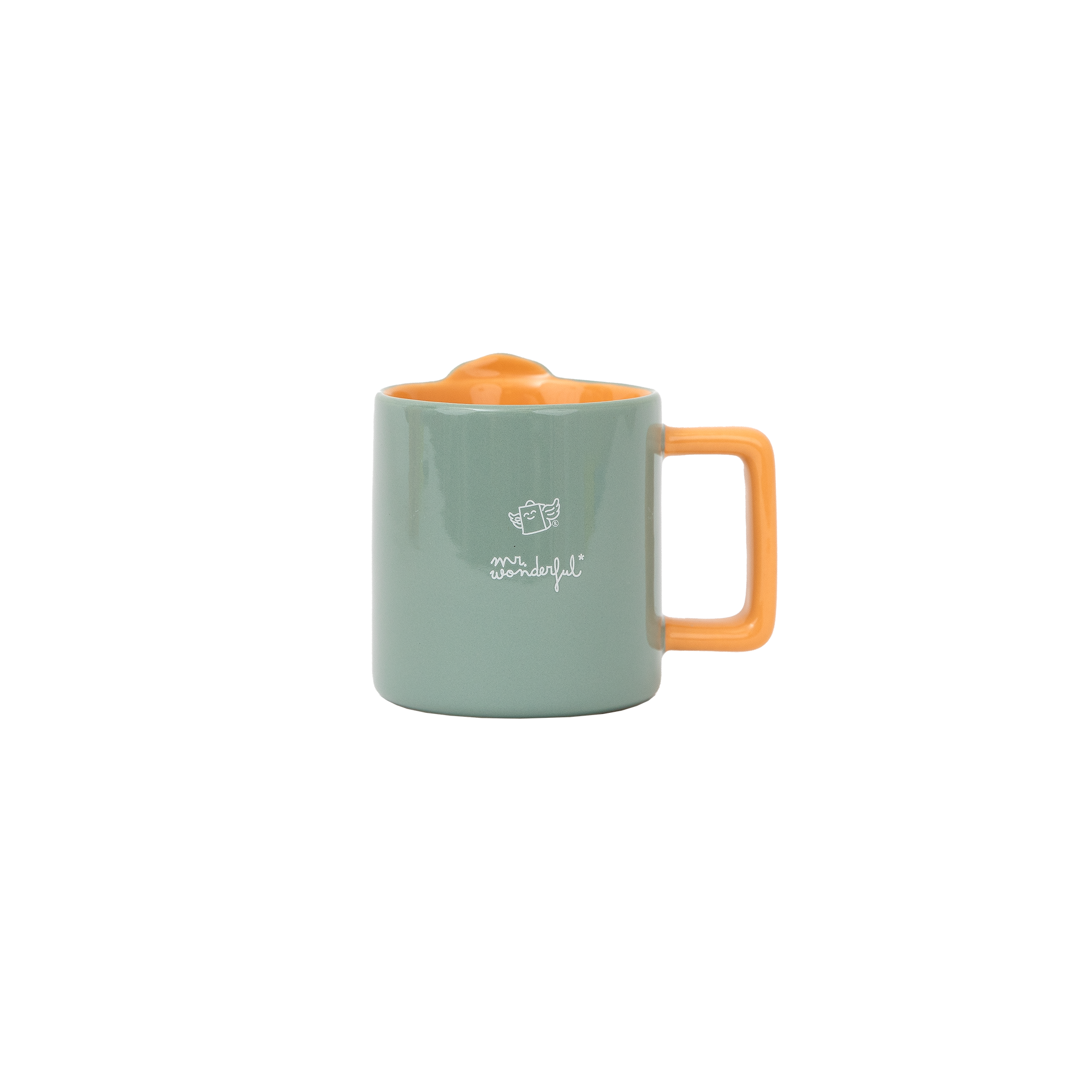 Taza para regalar a primas con mensaje en español de Mr. Wonderful y diseño de remolacha 3D