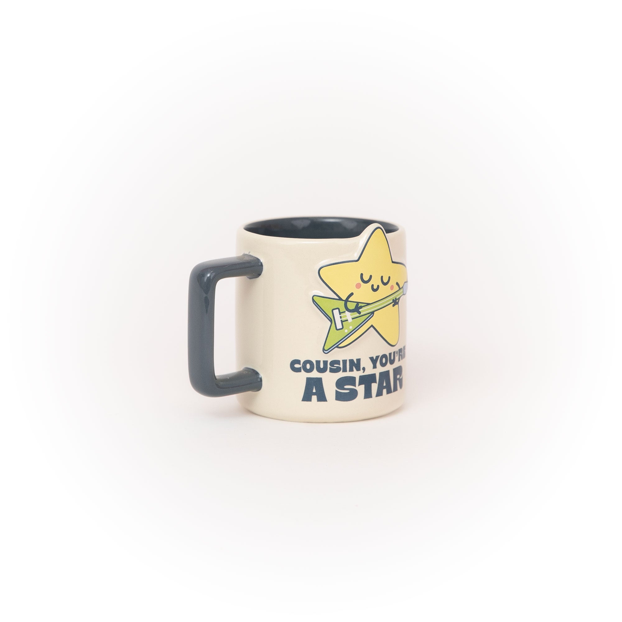 Taza en inglés con diseño de estrella de Mr. Wonderful para regalar a primos y primas