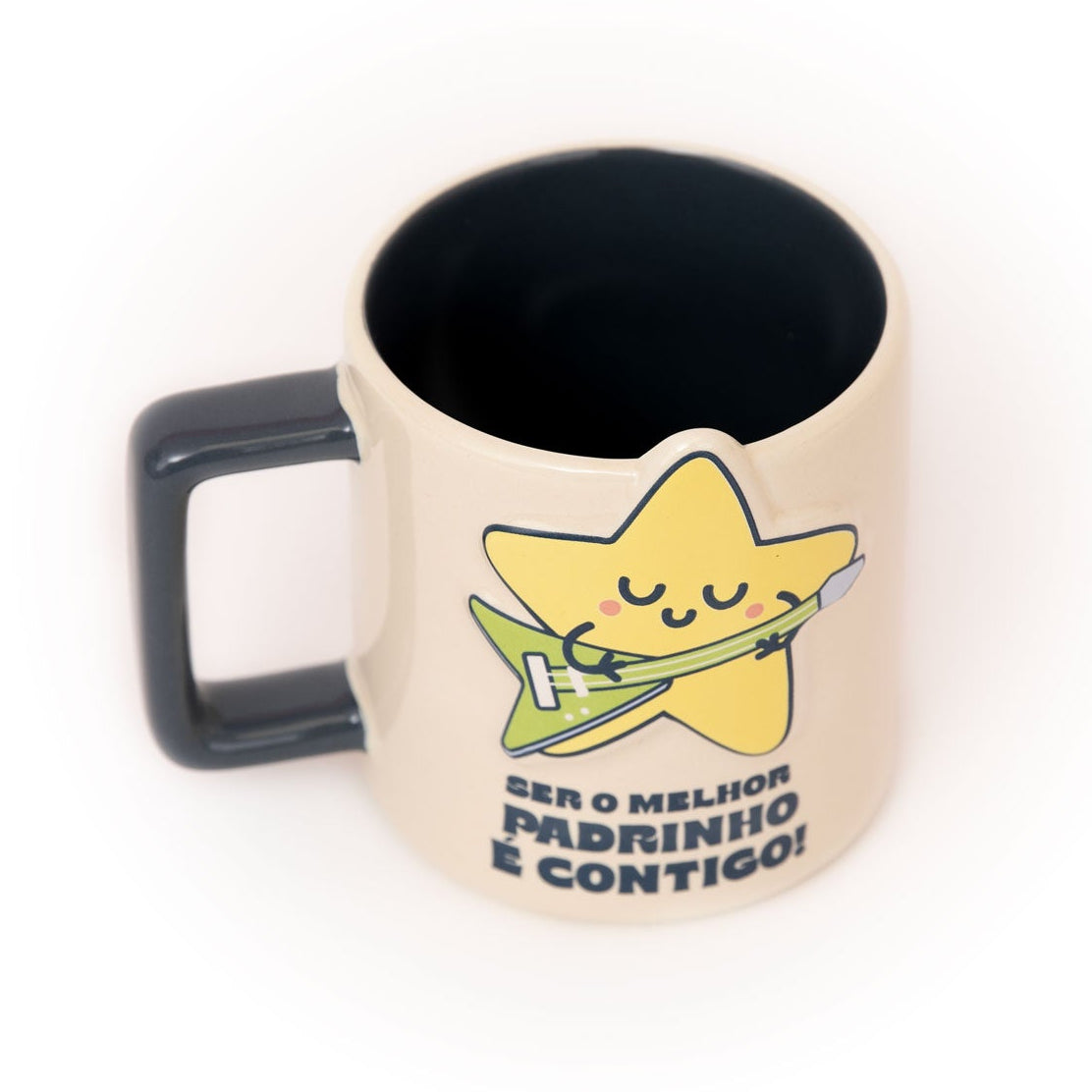 Caneca Mr. Wonderful com desenho de estrela 3D e mensagem para padrinhos