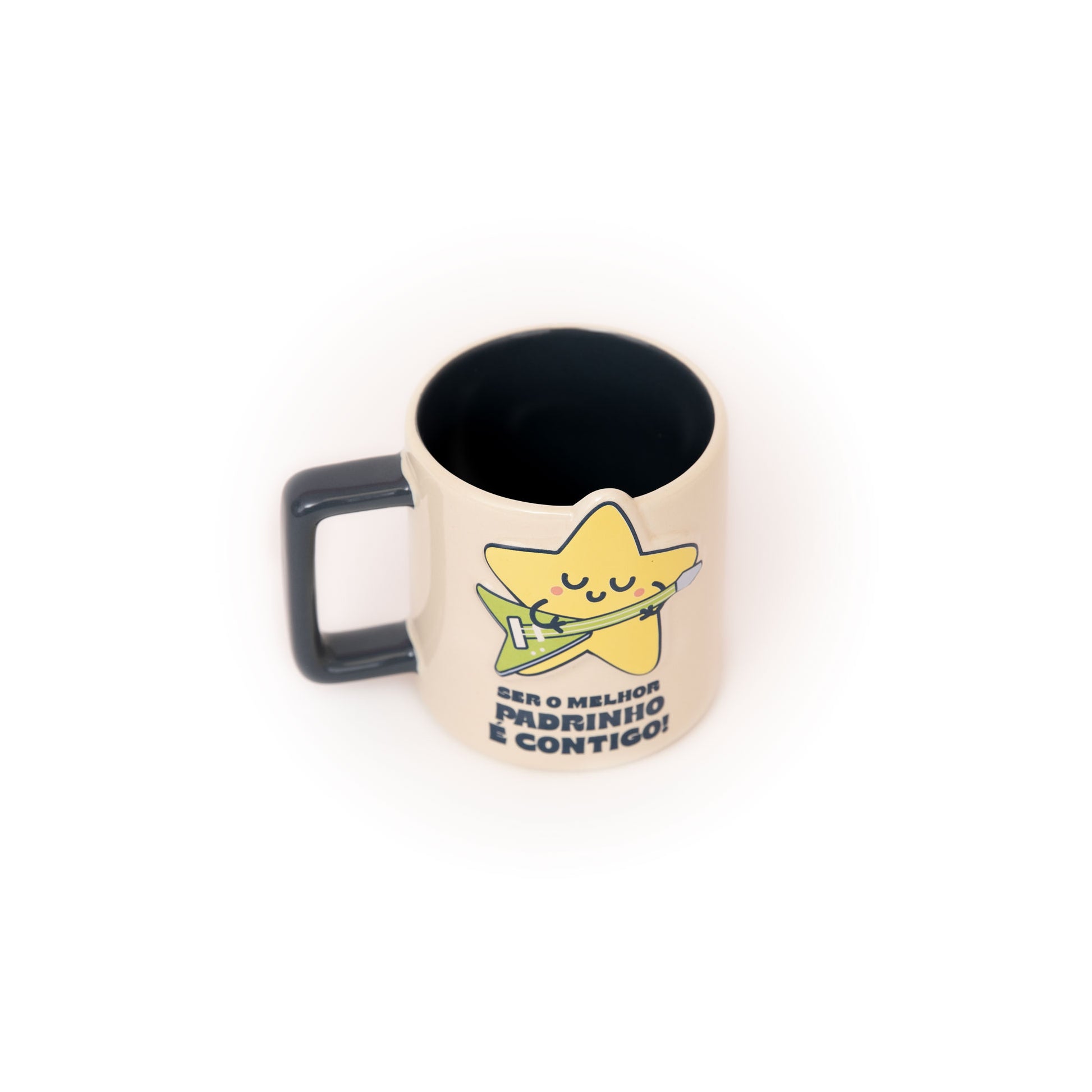 Caneca Mr. Wonderful com desenho de estrela 3D e mensagem para padrinhos