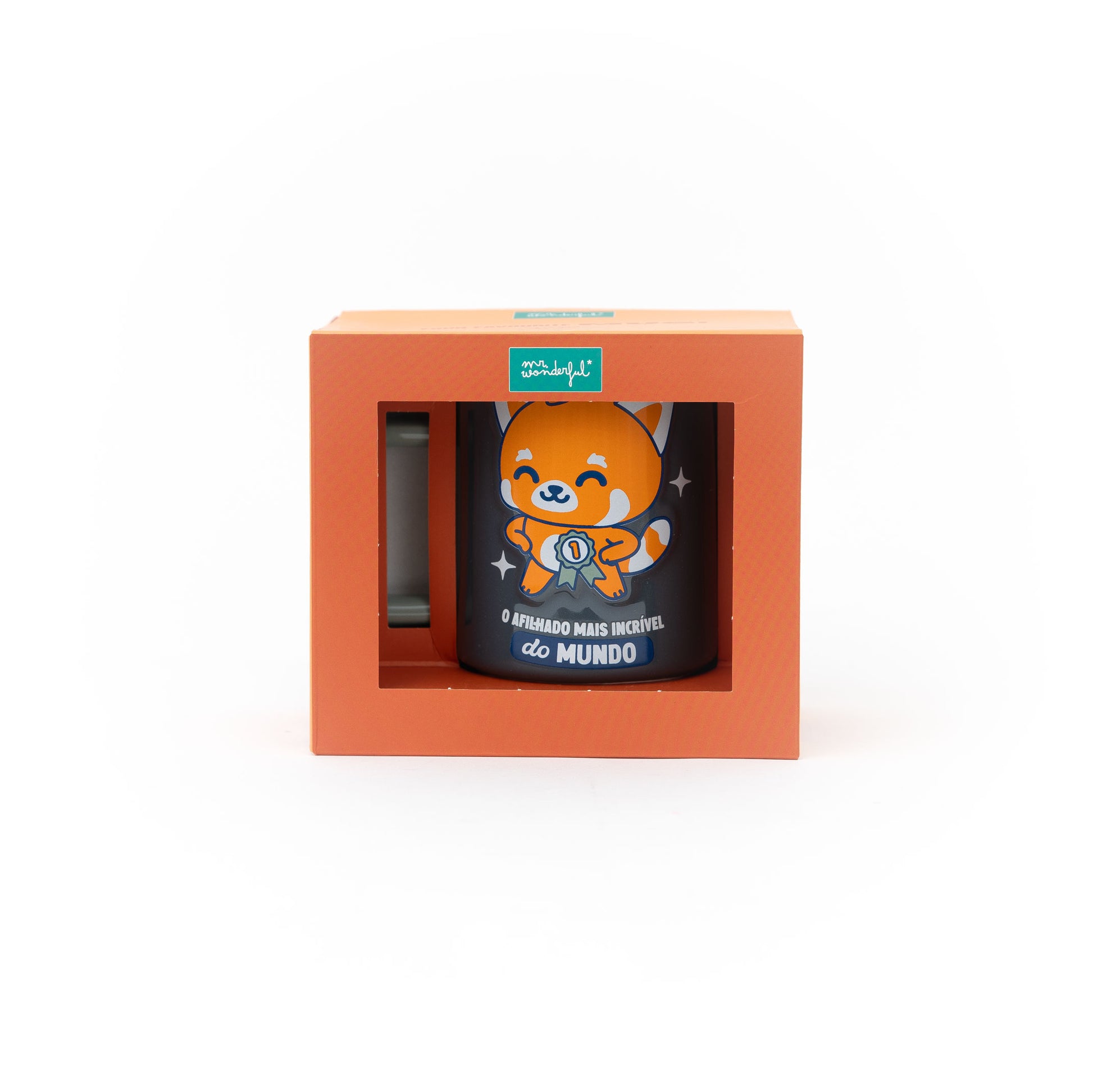 Caneca com desenho 3D e mensagem para regalar a afilhados da Mr. Wonderful