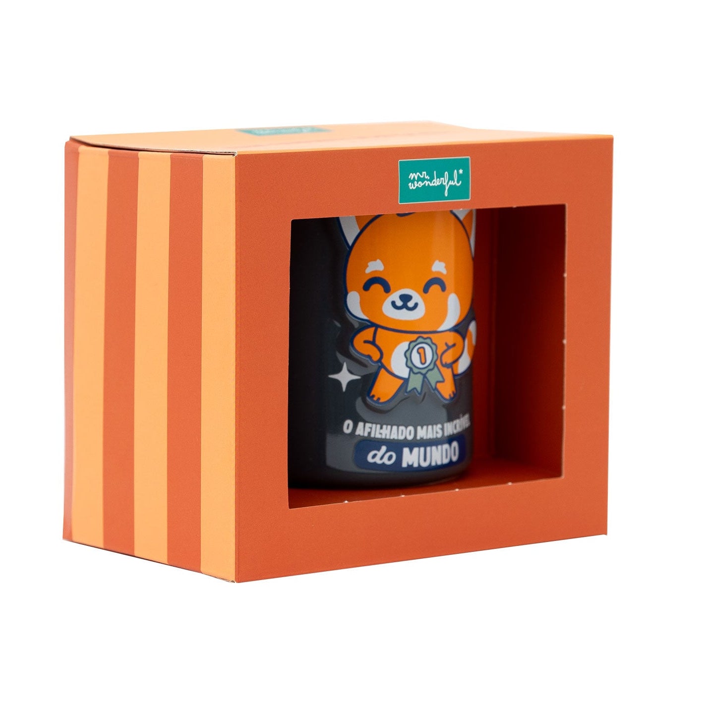 Caneca original da Mr. Wonderful con mensagem bonita para os afilhados