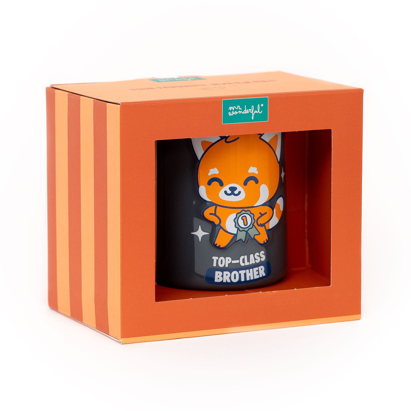 Taza para regalar a hermanos de Mr. Wonderful con mensaje en inglés