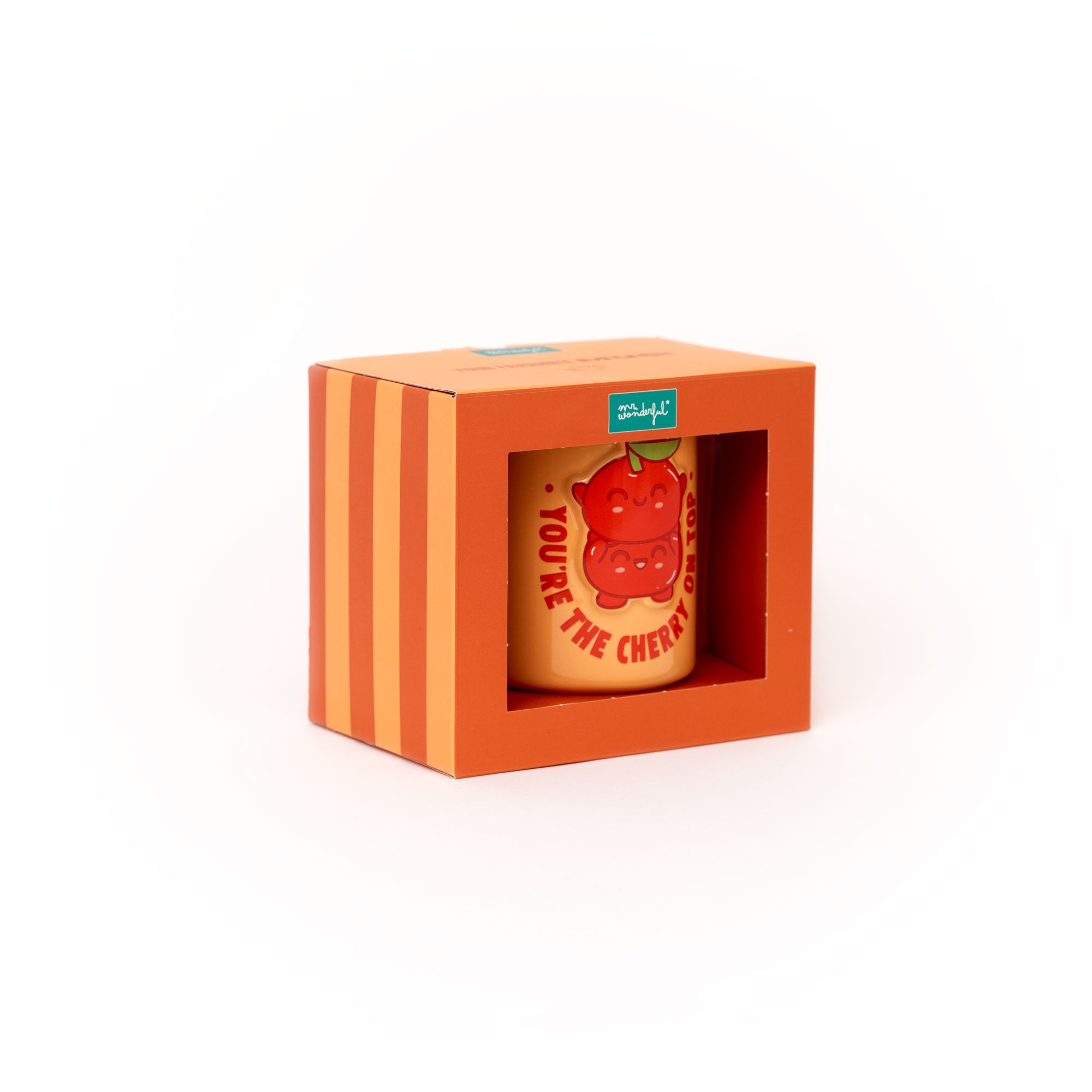 Taza Mr. Wonderful con frase motivadora en inglés You're the cherry on top