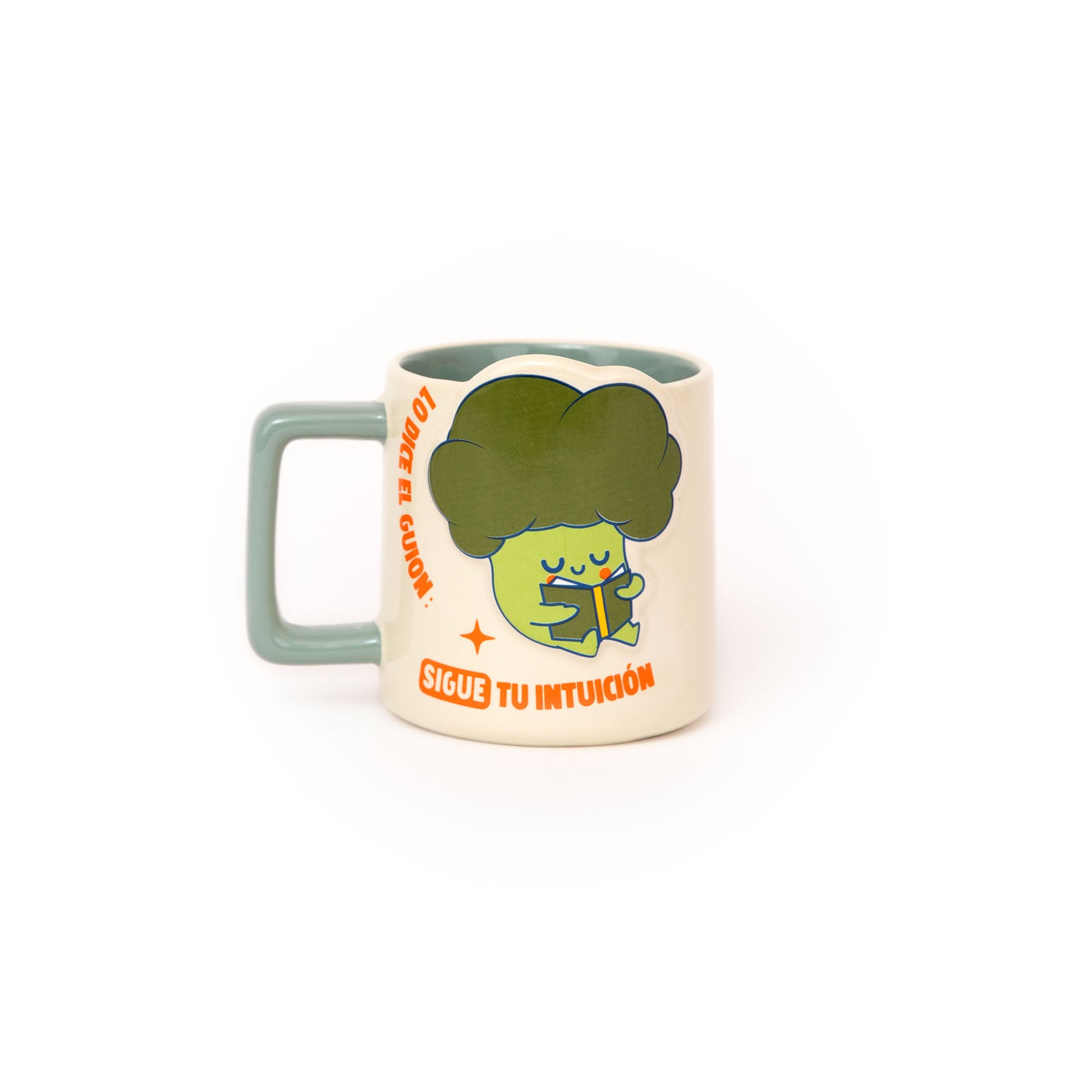 Taza 3D Mr. Wonderful con brócoli 3D y mensaje motivador