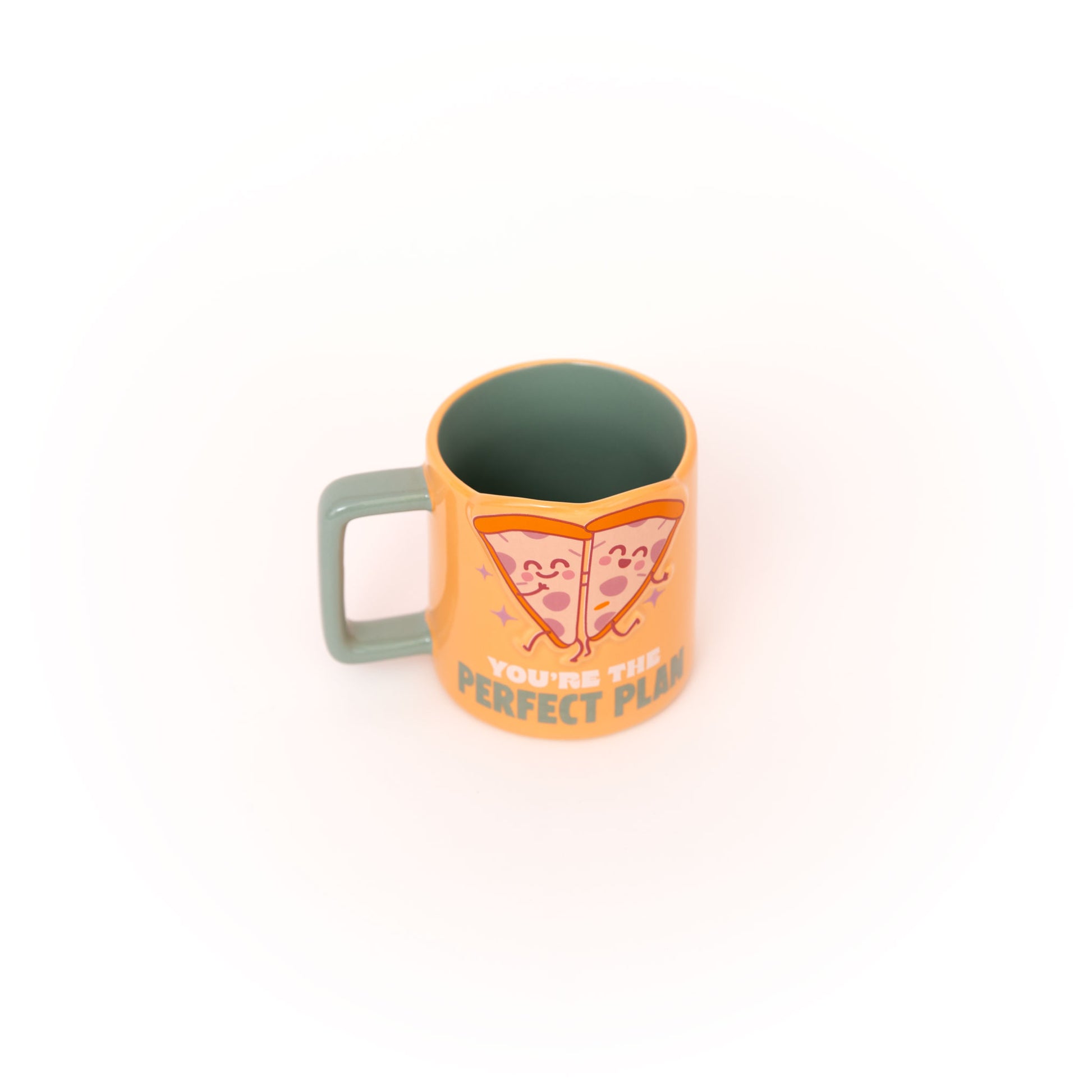 Taza con mensaje de amistad en inglés y diseño con volumen