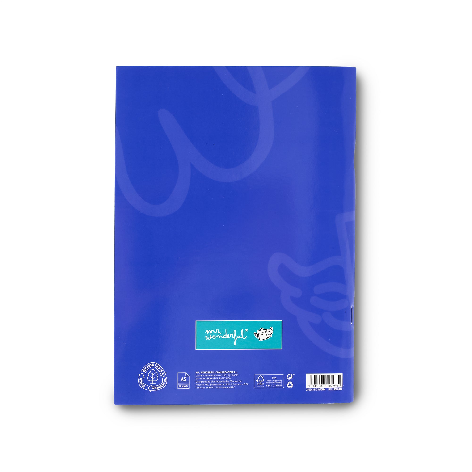 Cahier A5 bleu – 48 pages – Ligné