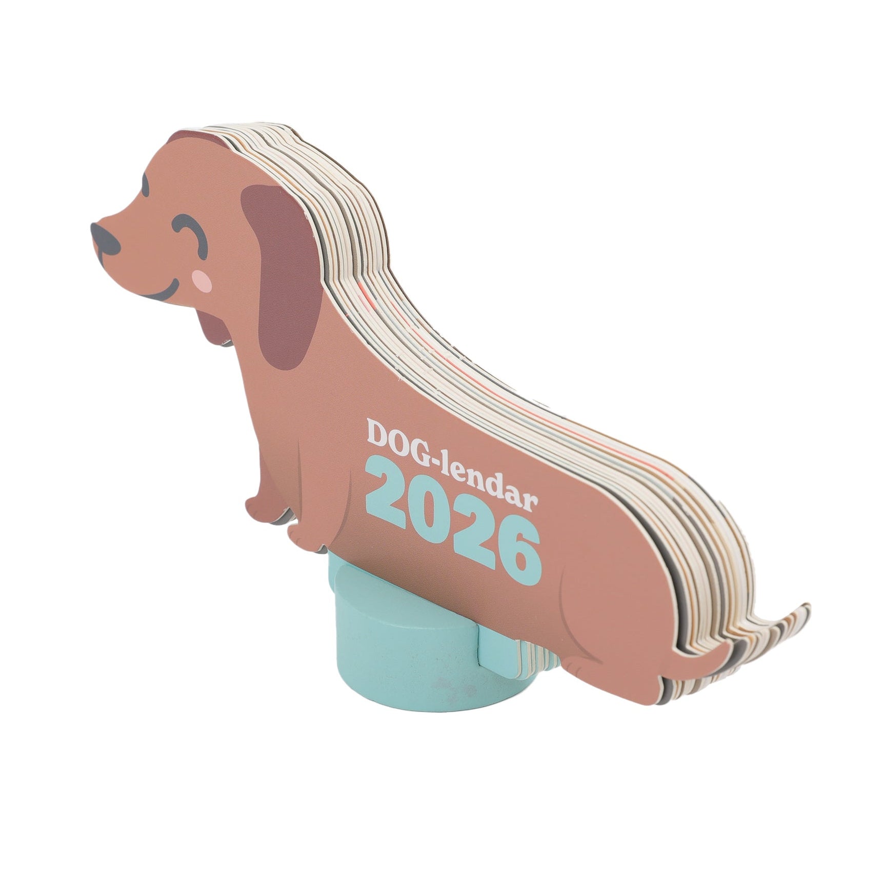 Calendario 2026 con forma de perro salchicha de Mr. Wonderful