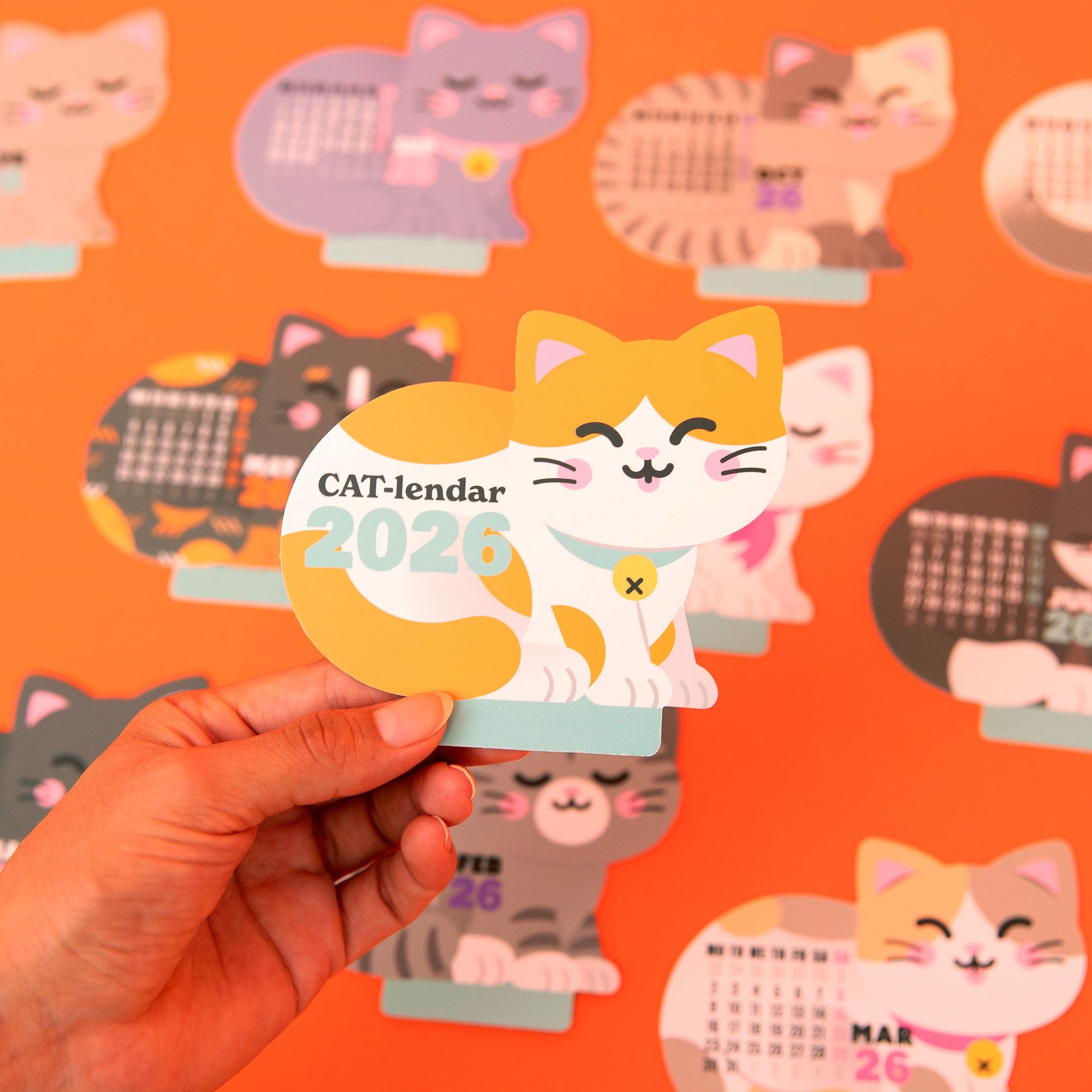 Calendario de sobremesa 2026 con peana - MEOW-lendar