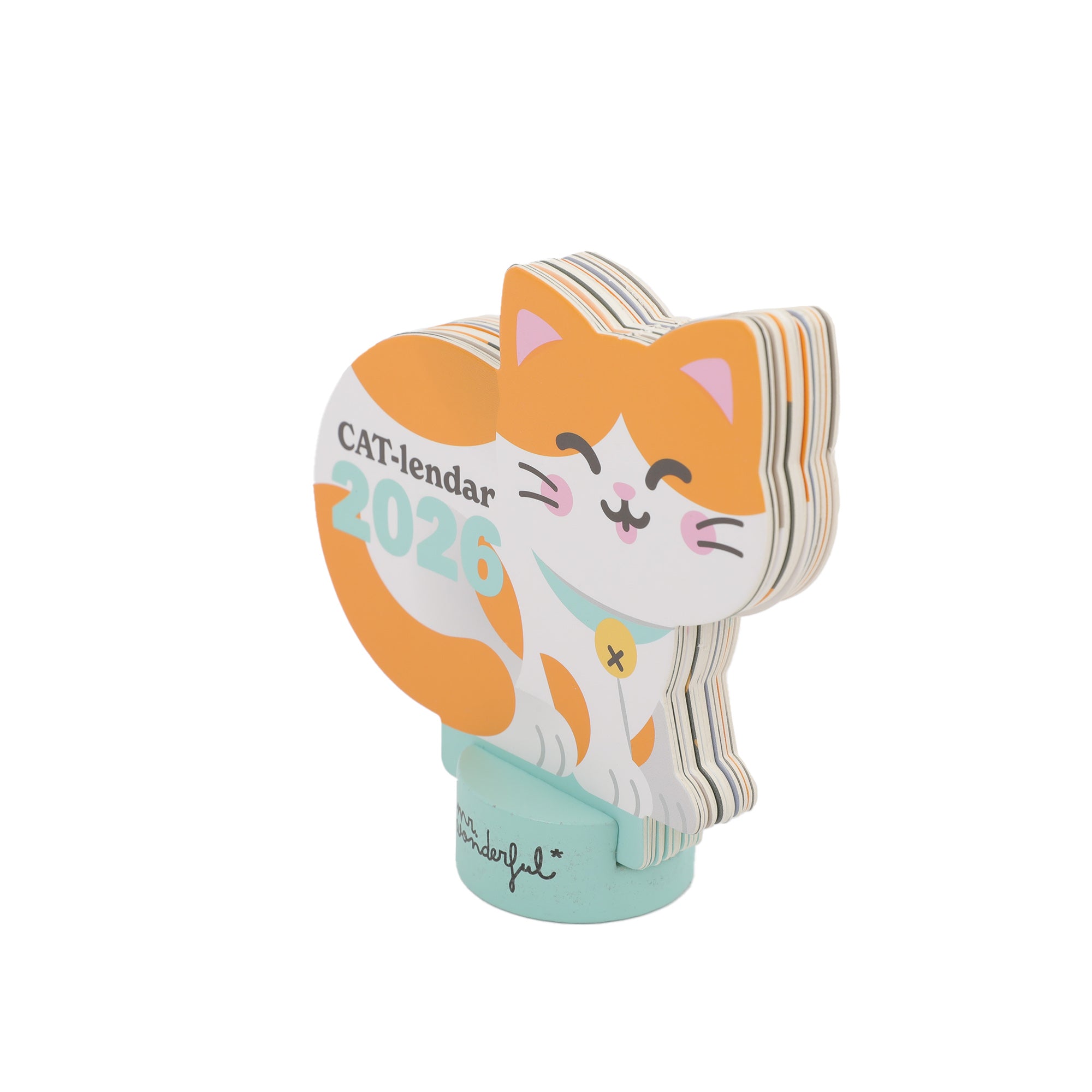 Calendário de secretária 2026 com base - MEOW-lendar