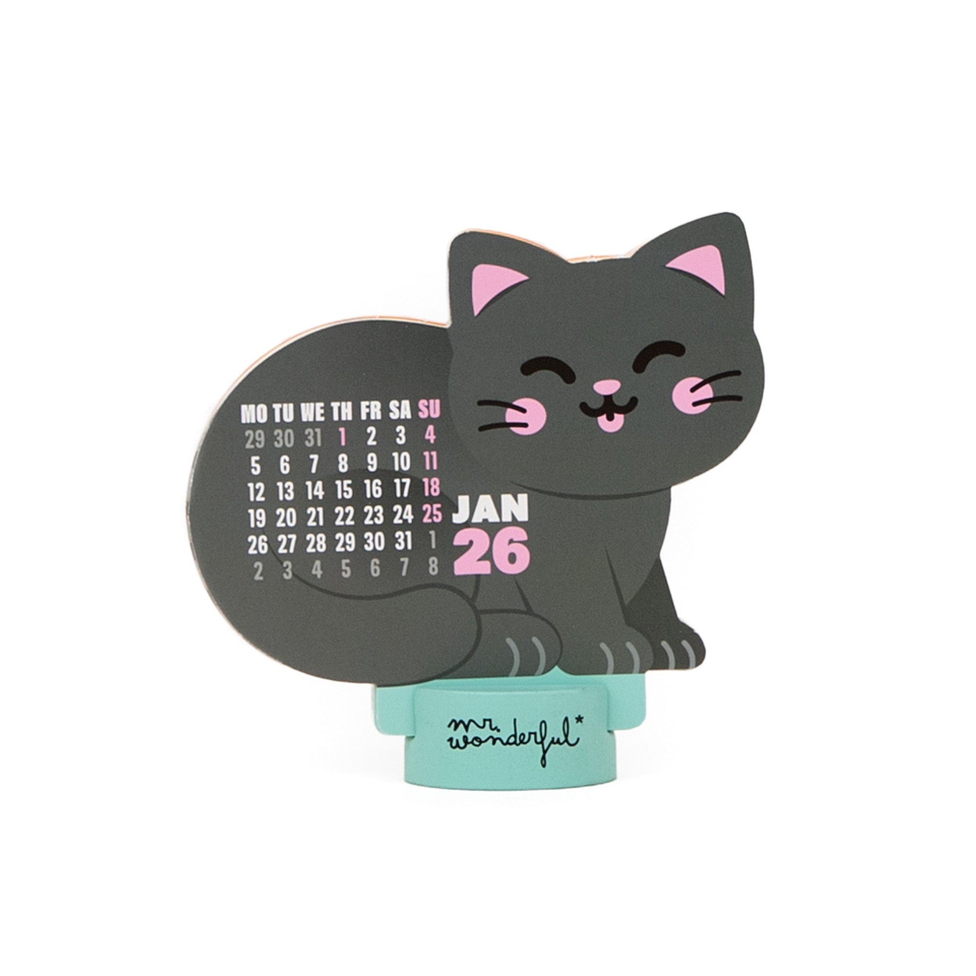 Calendário de secretária 2026 com base - MEOW-lendar