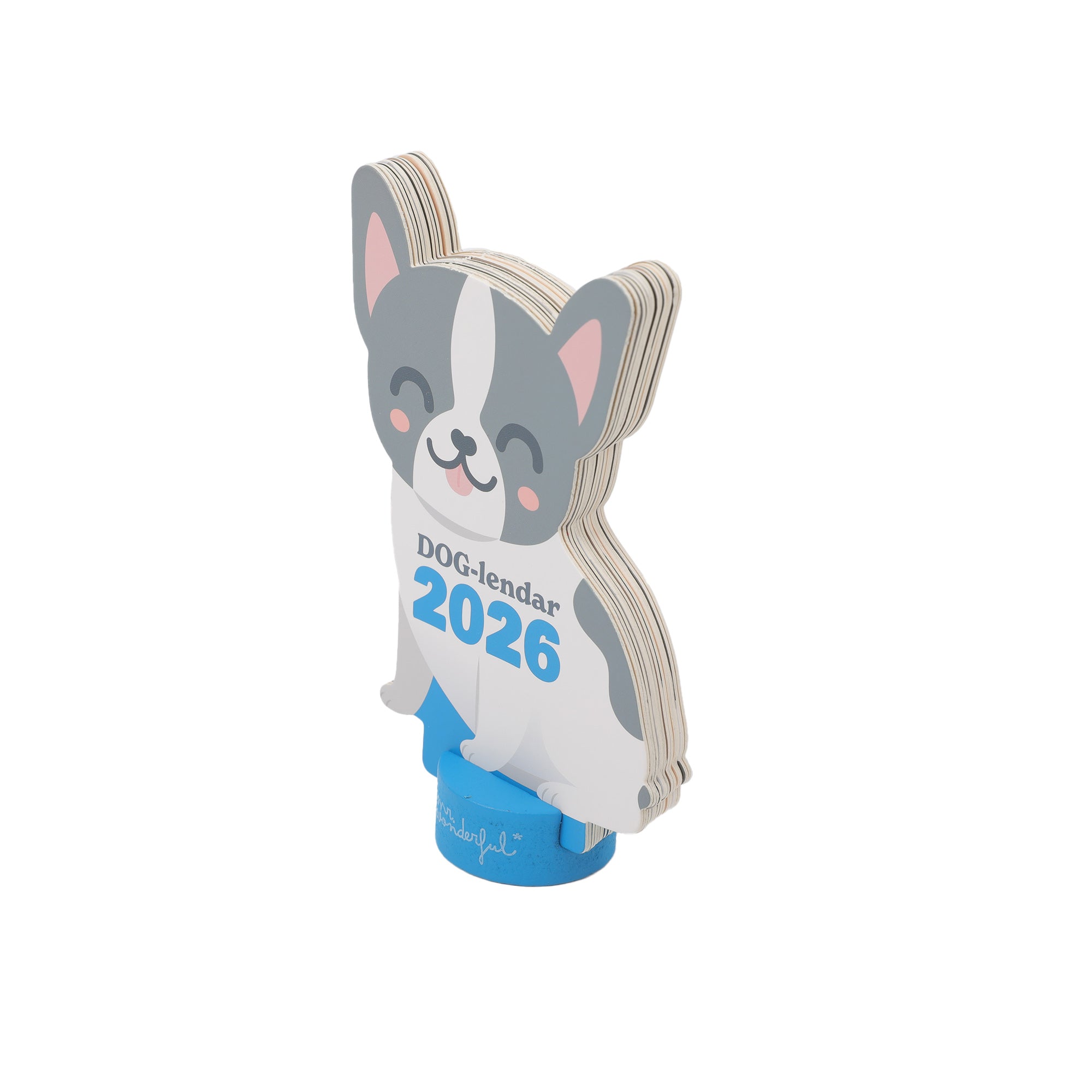 Calendario de sobremesa 2026 con peana - Bulldog