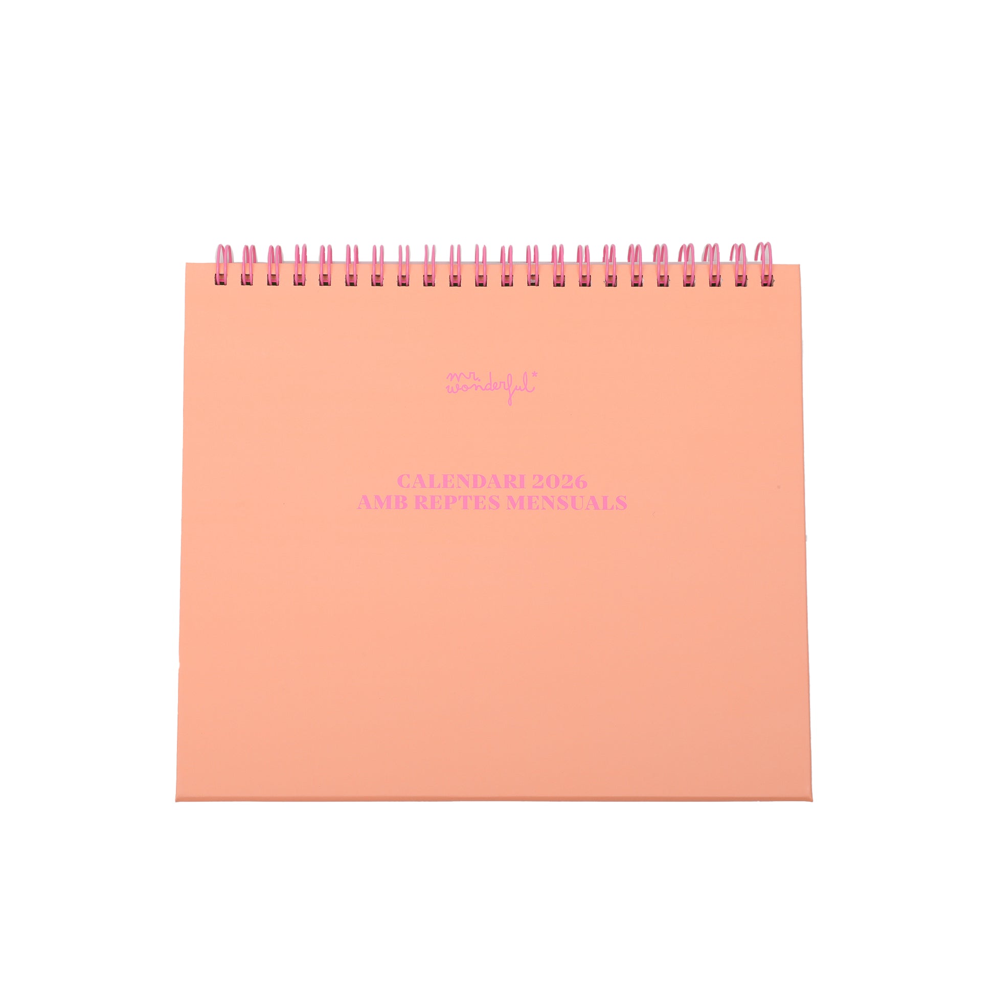 Calendari en català 2026 Mr. Wonderful d'escriptori amb enganxines, notes adhesives i dies festius catalans