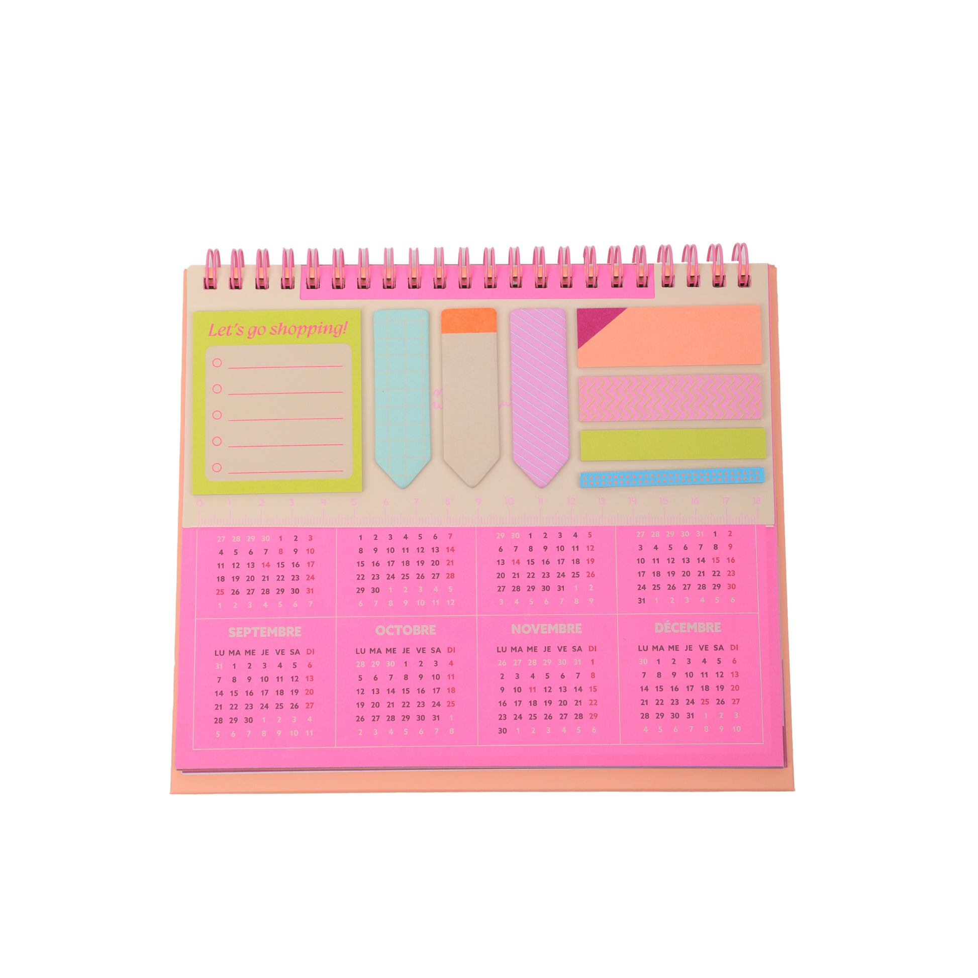 Calendrier 2026 Mr. Wonderful de bureau avec les festivités de la France et des défis mensuels