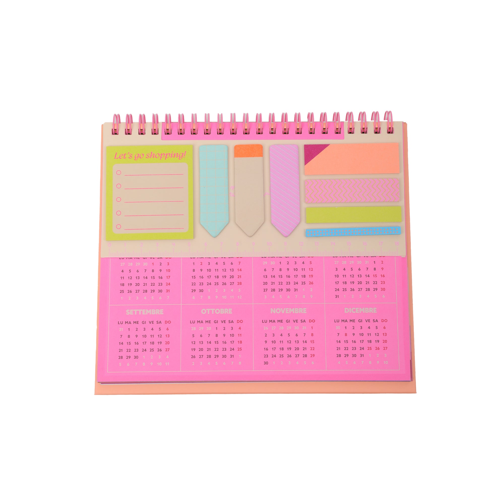 Calendario 2026 Mr. Wonderful da tavolo con festività dell'Italia e con sfide mensili