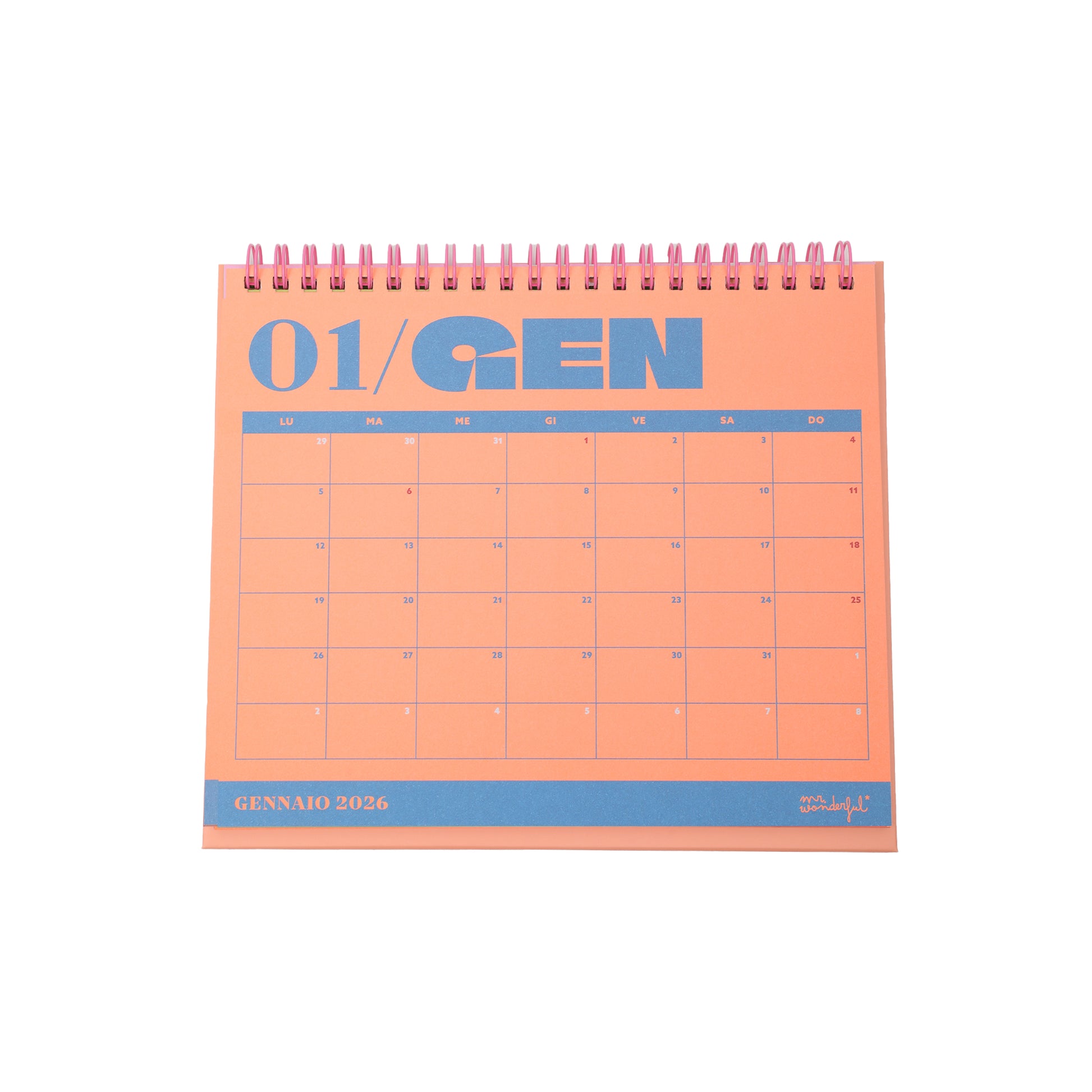 Calendario 2026 da tavolo Mr. Wonderful con sfide mensuali