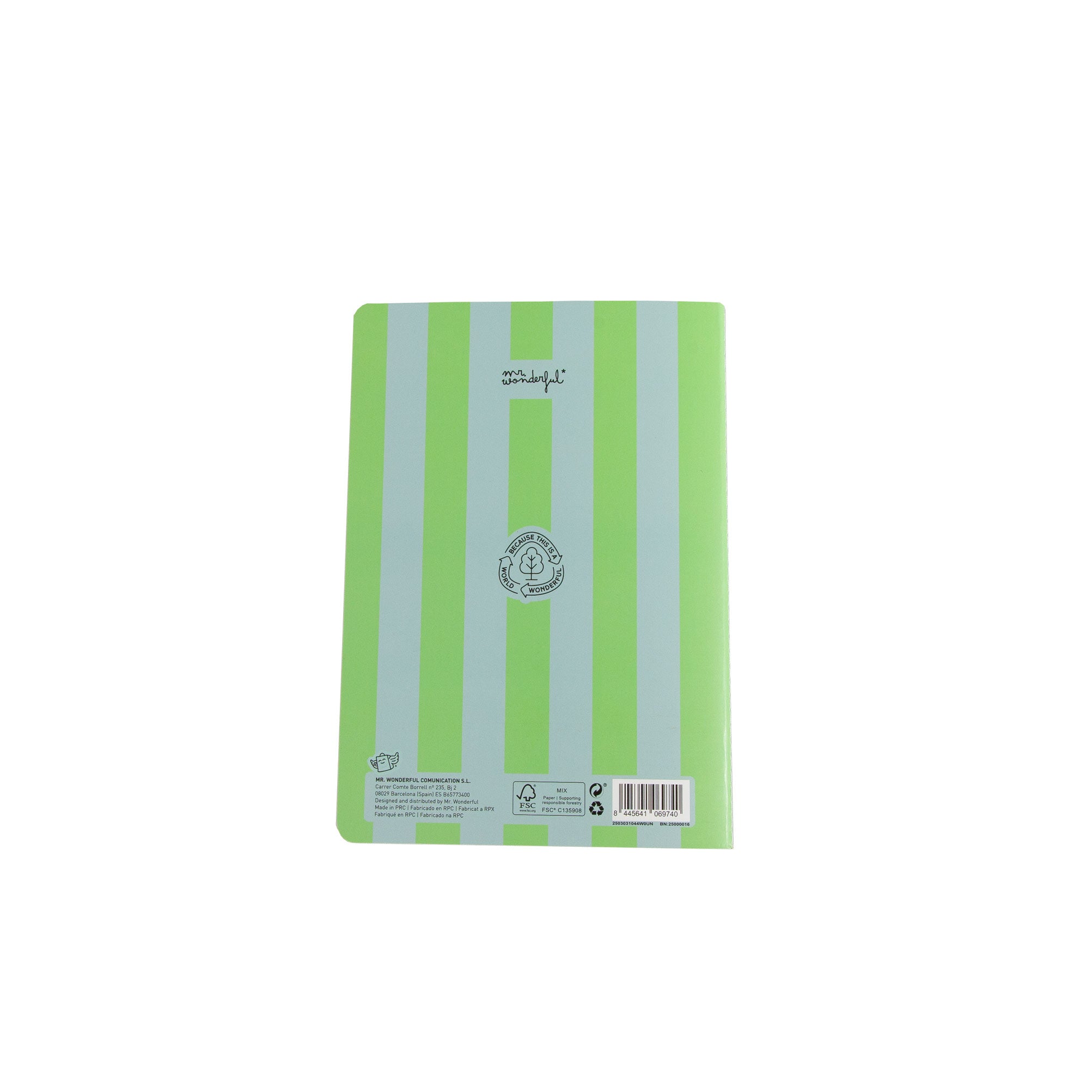Libreta A5 - Rayas verdes y azules