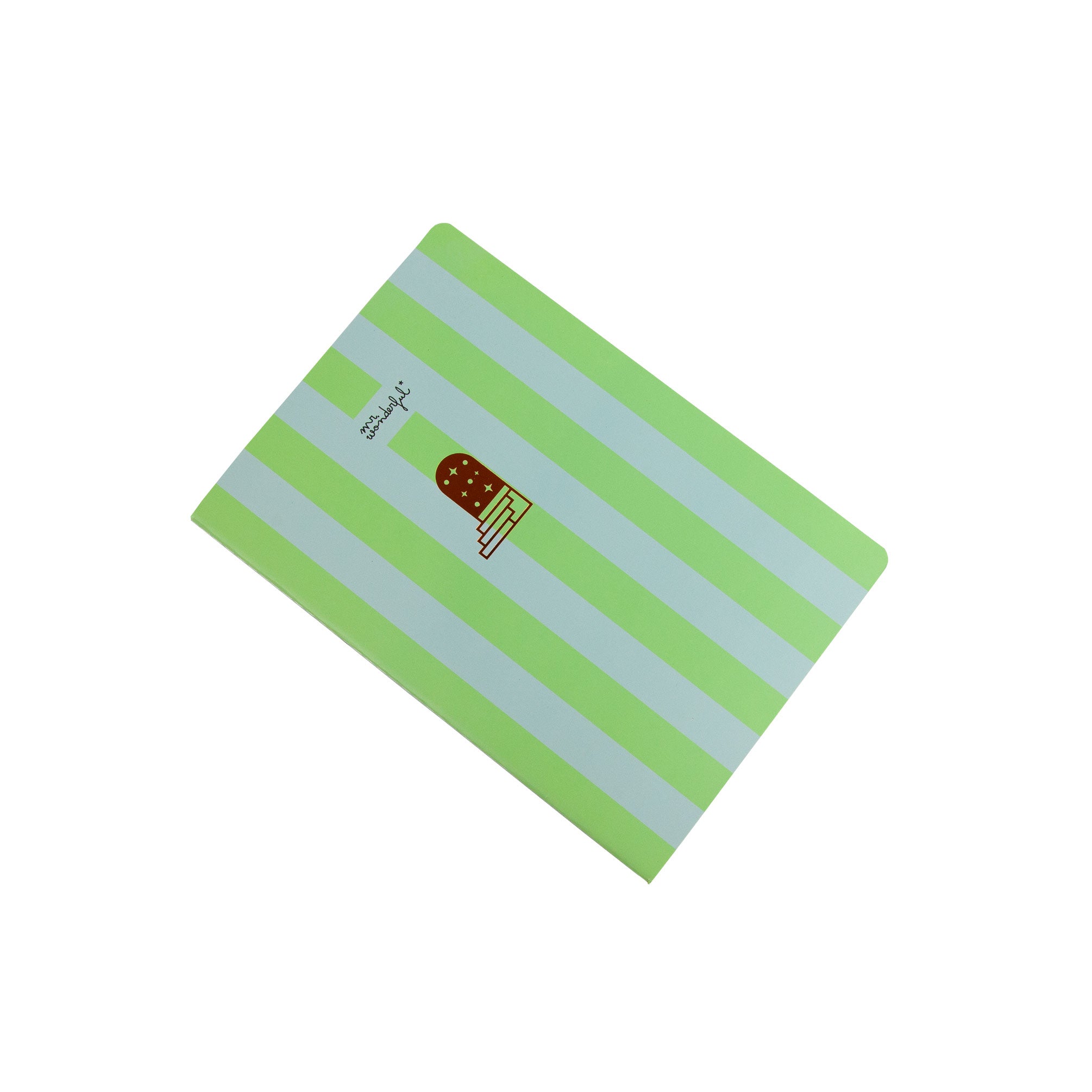 Libreta A5 - Rayas verdes y azules