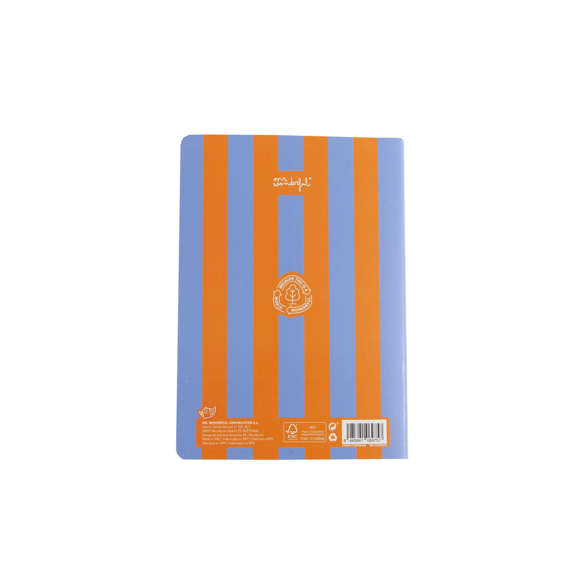 Libreta A5 - Rayas azules y naranjas