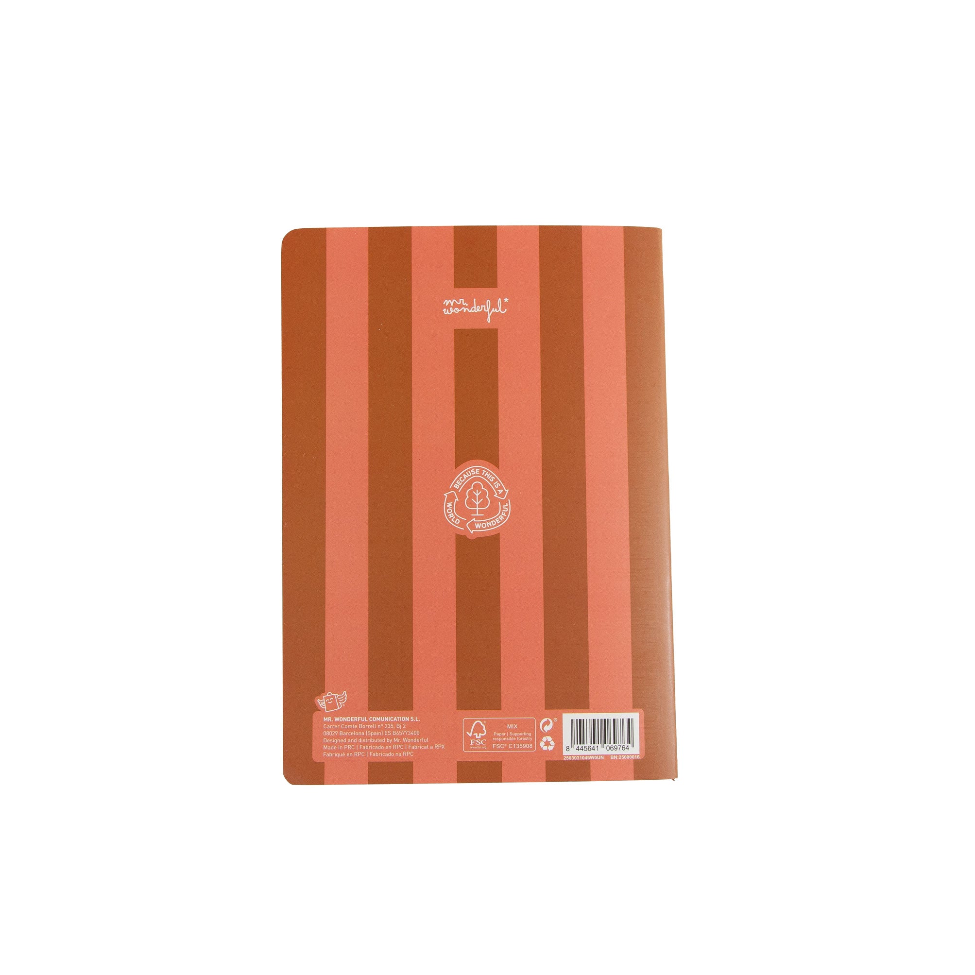 A5 Notebook – Pink and Brown Stripes