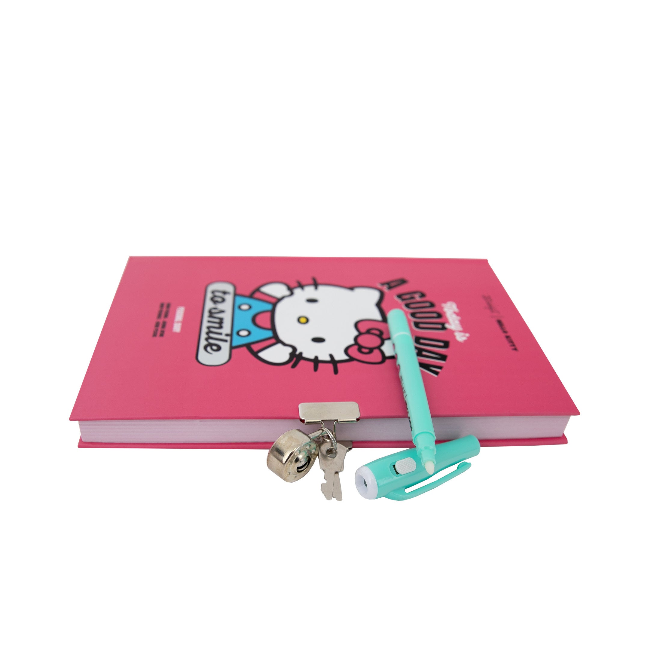 Diario personal + boli con tinta normal e invisible Hello Kitty - Today is a good day to smile
