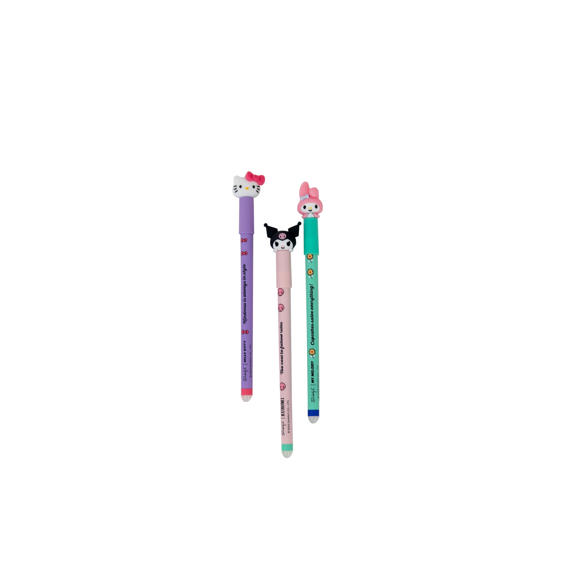 Set de 3 bolis borrables Bo-Bo - Hello Kitty, My Melody y Kuromi