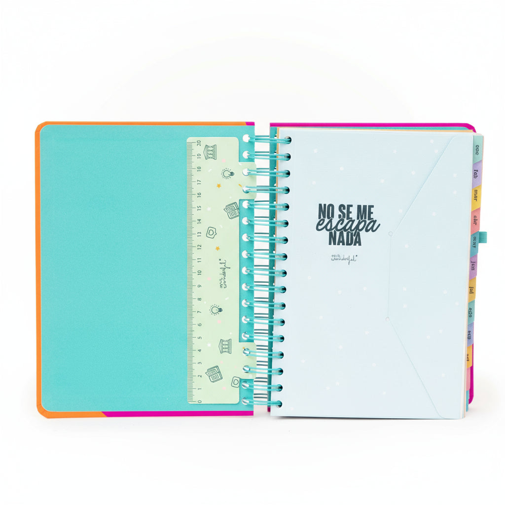 Agenda 2026 de Mr. Wonderful con sobre y regla marcapáginas