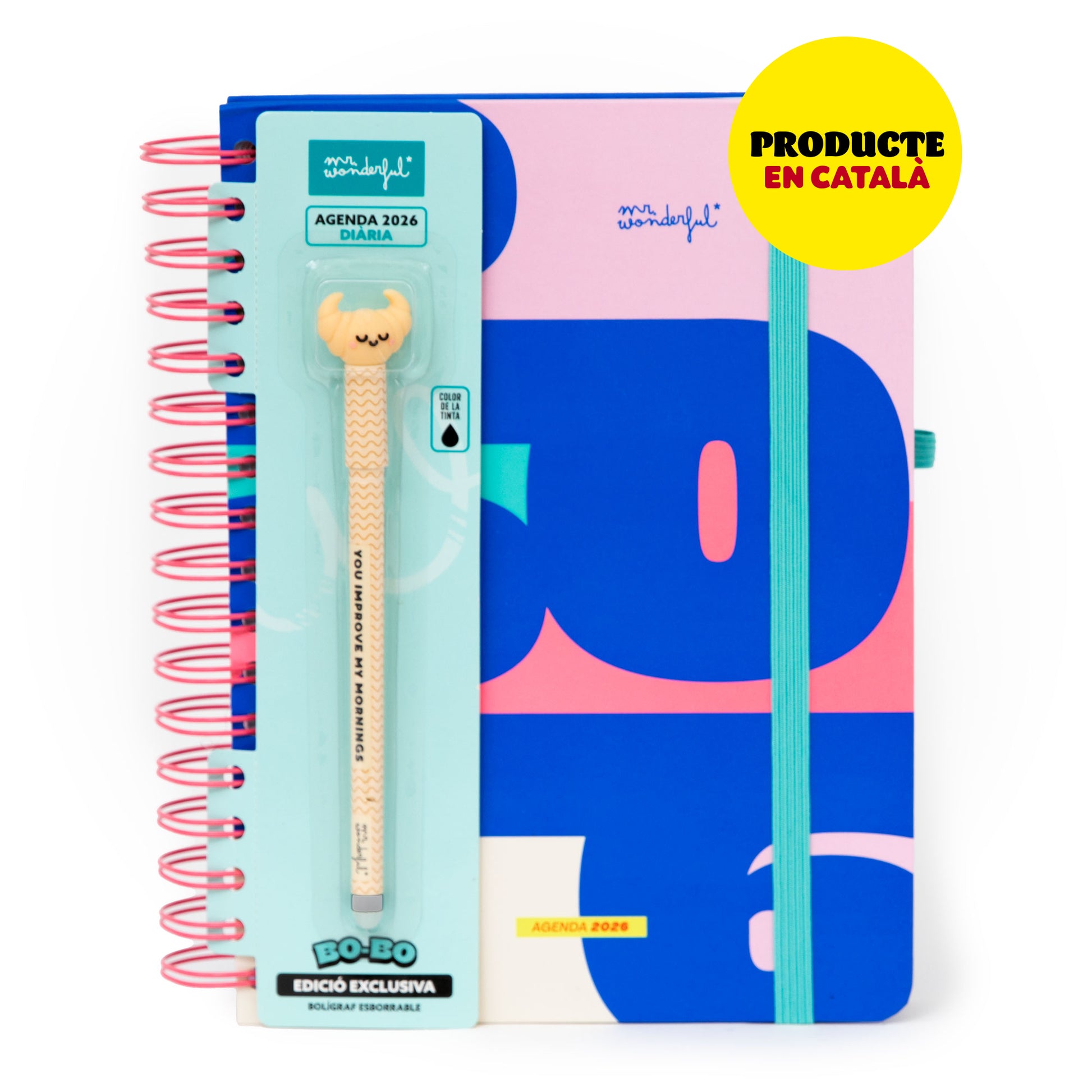 Agenda 2026 en català amb boli de regal Bo-Bo Mr. Wonderful