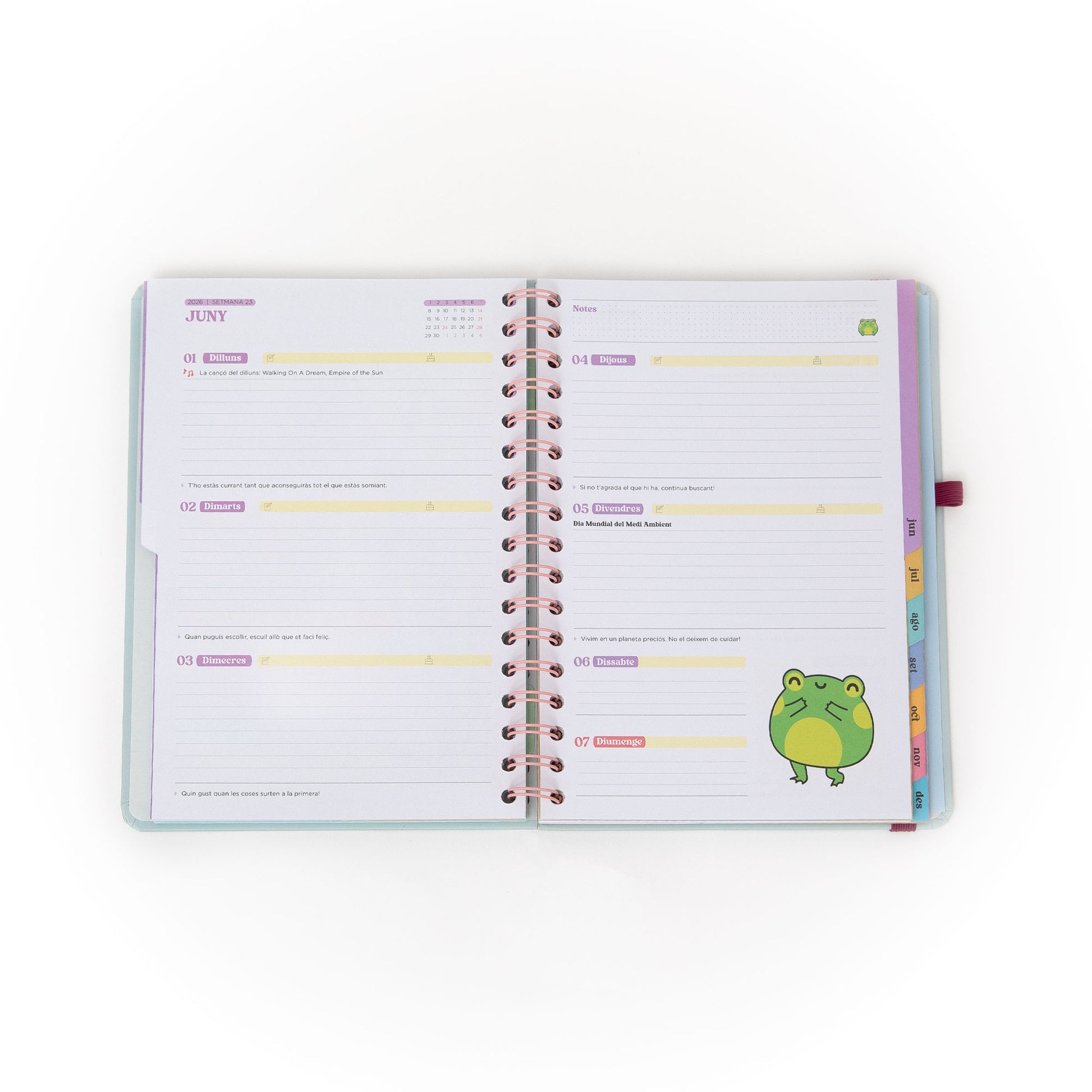 Agenda 2026 setmanal de Mr. Wonderful en català