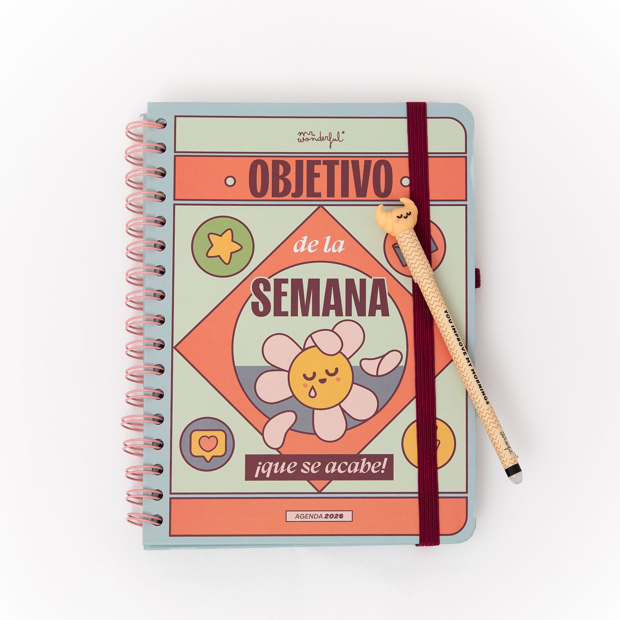 Agenda 2026 semanal Mr. Wonderful con boli borrable Bo-Bo de regalo