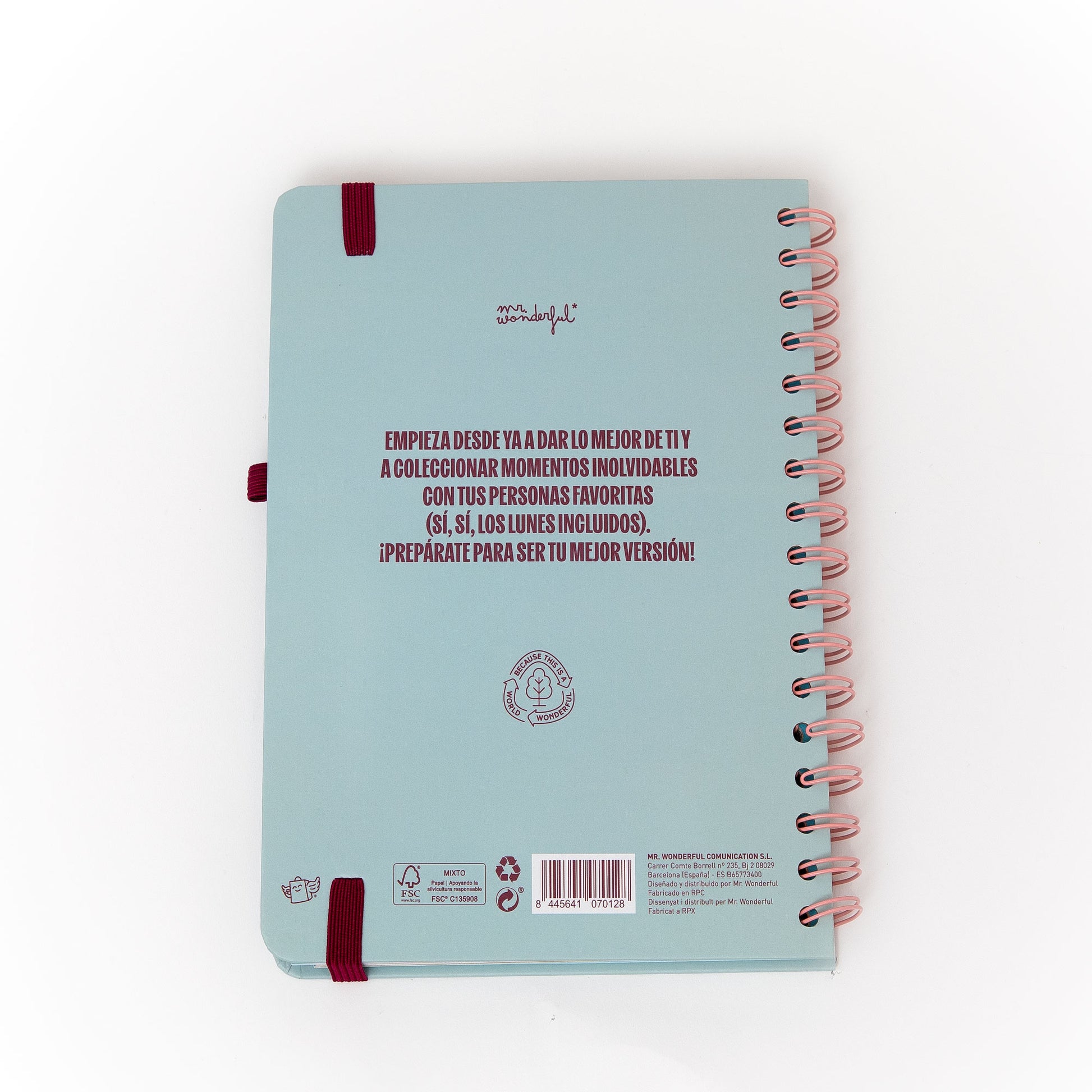 Agenda anual 2026 de Mr. Wonderful con mensajes positivos