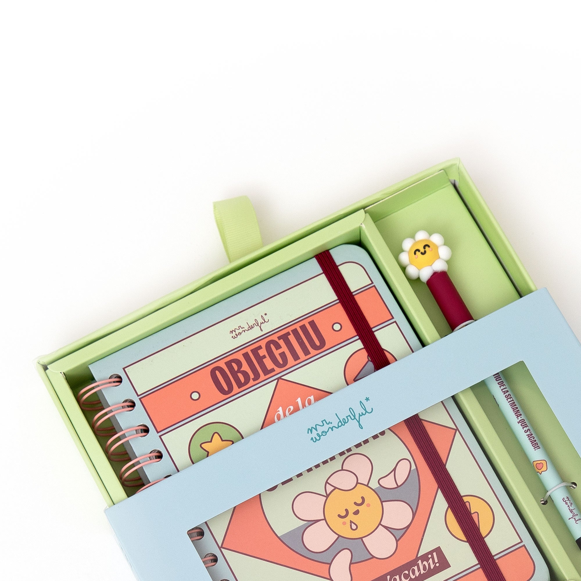 Set d'Agenda Wonder petita 2026 Setmanal + boli - Objectiu de la setmana: que s’acabi!