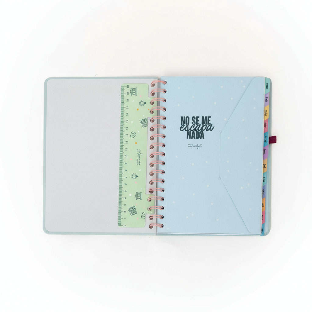 Agenda 2026 Mr. Wonderful con regla marcapáginas y sobre para papeles sueltos